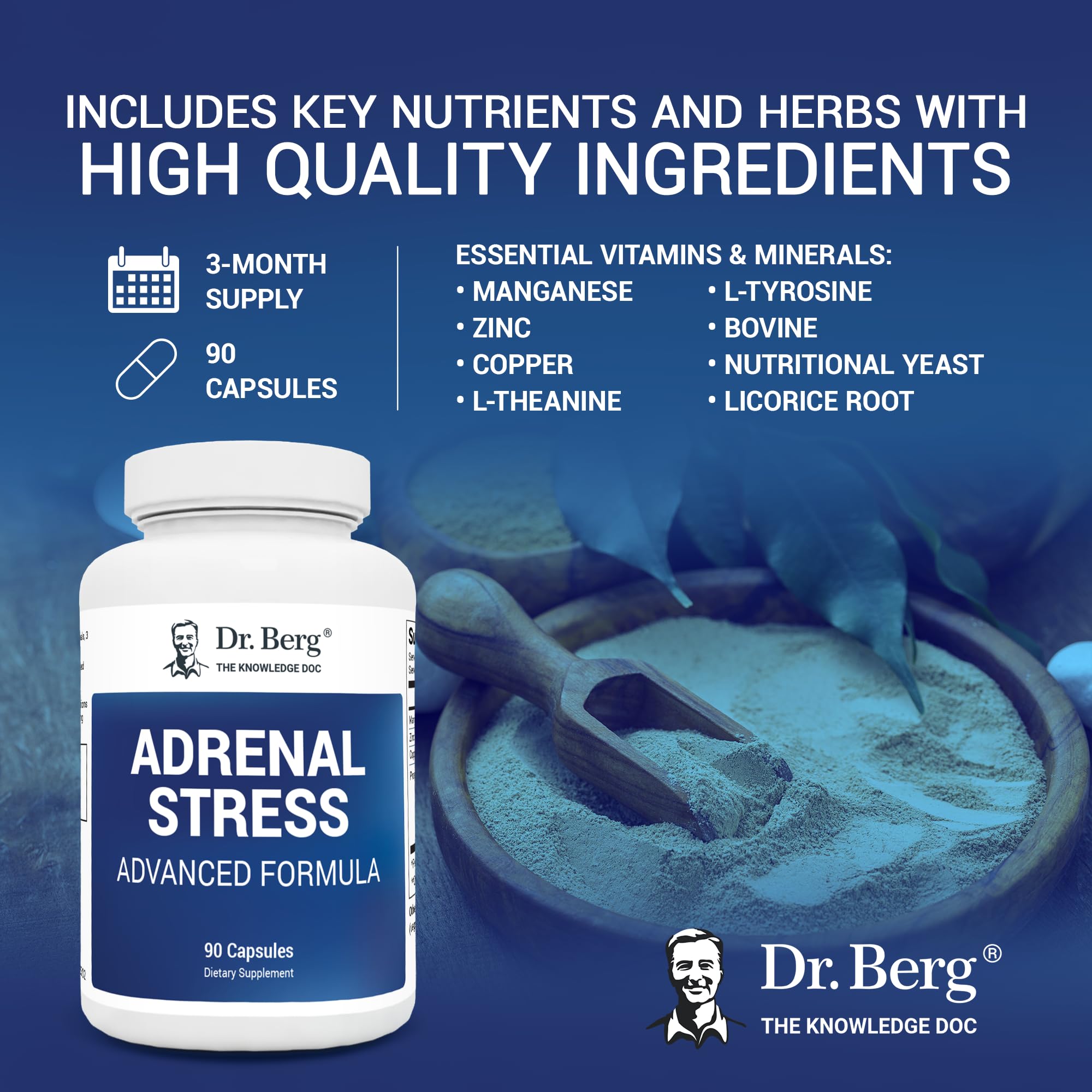 Dr. Berg’s Adrenal Stress Advanced Formula - Adrenal Support Supplements for Stress