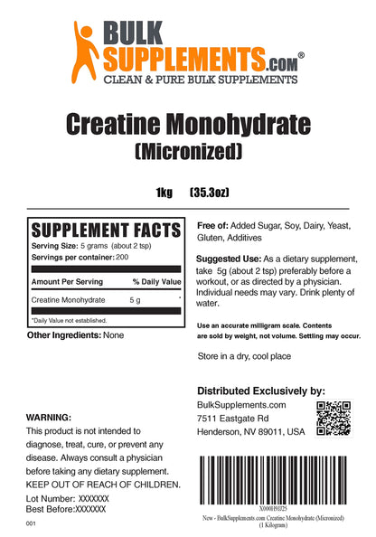 BULKSUPPLEMENTS.COM Beta Alanine Powder 1KG, with Creatine Monohydrate Powder 1KG, & L-Citrulline Malate 2:1 Powder & L-Glutamine Powder 1KG Bundle