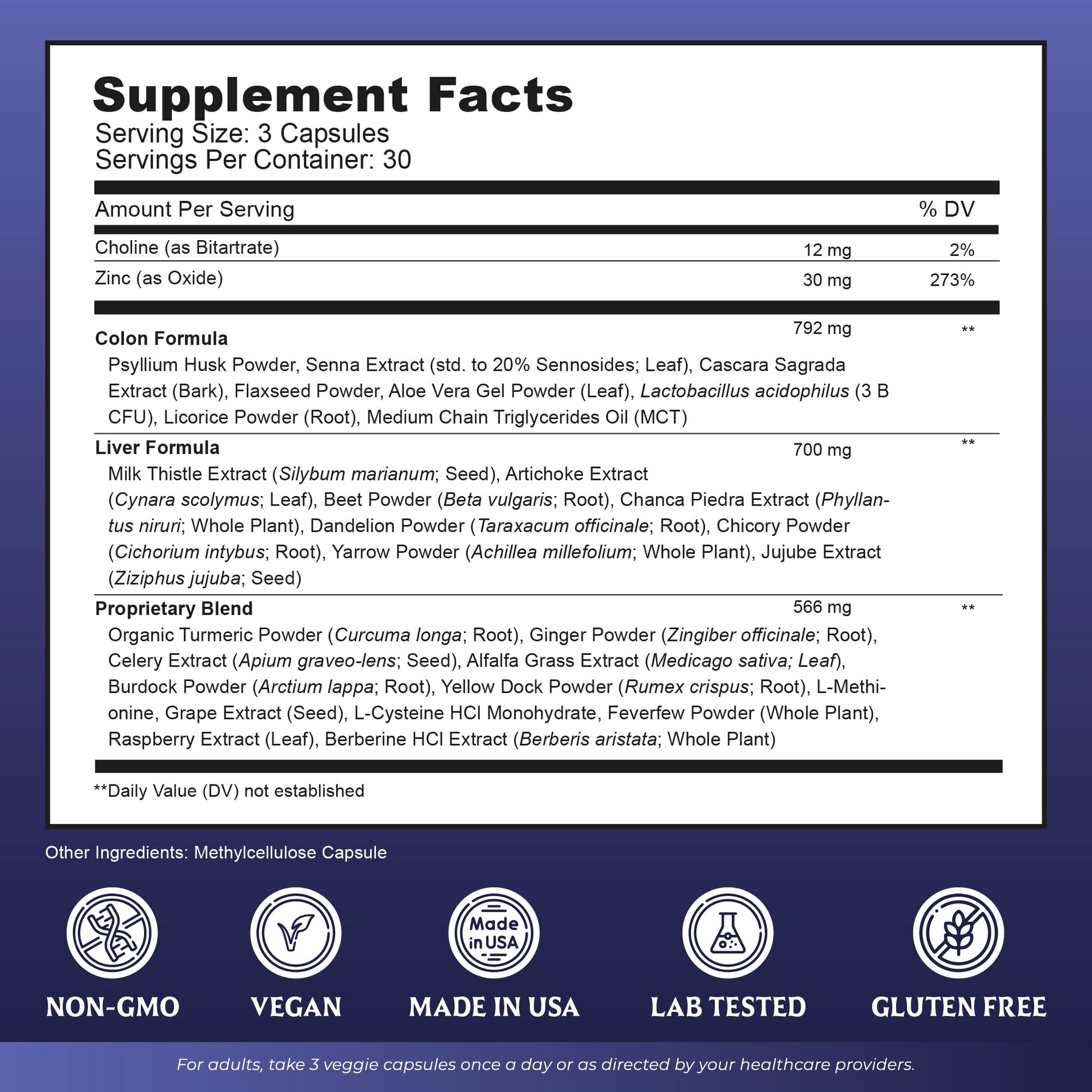 Liver Cleanse Detox & Repair with Colon Cleanse - Milk Thistle, Dandelion Root, Psyllium Husk Fiber Nutreb