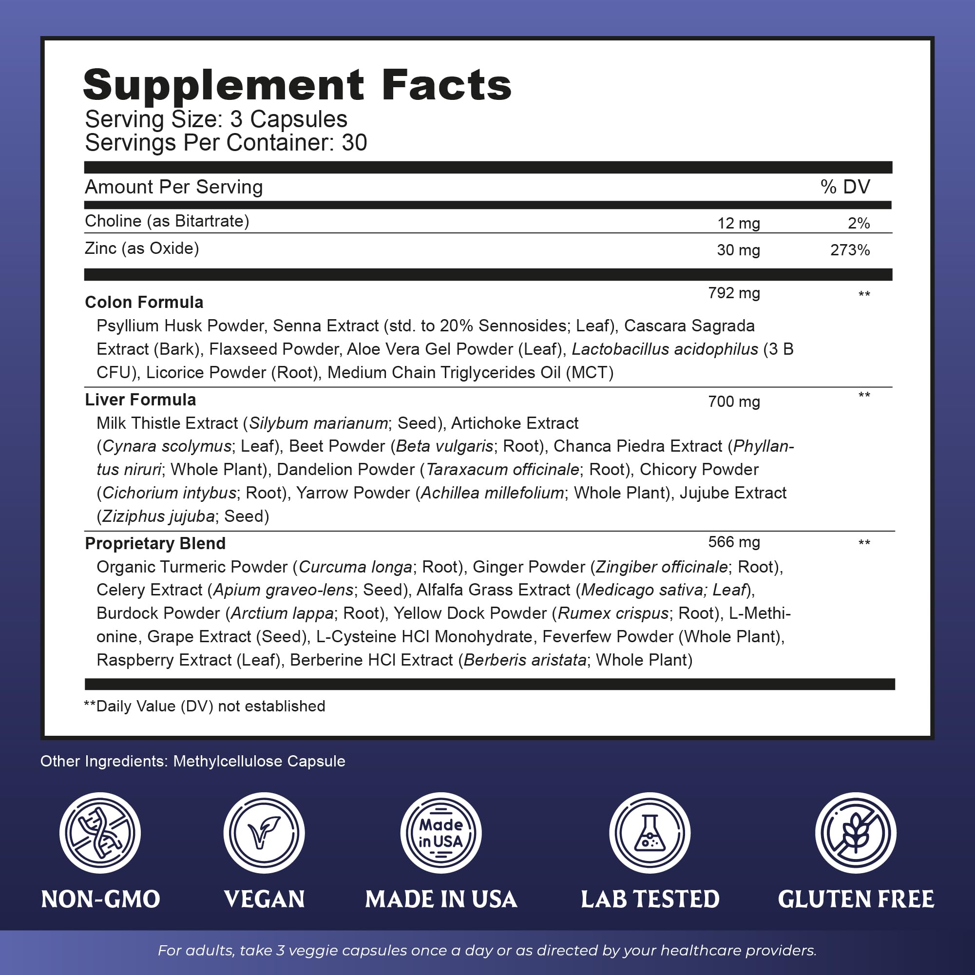 Liver Cleanse Detox & Repair with Colon Cleanse - Milk Thistle, Dandelion Root, Psyllium Husk Fiber Nutreb