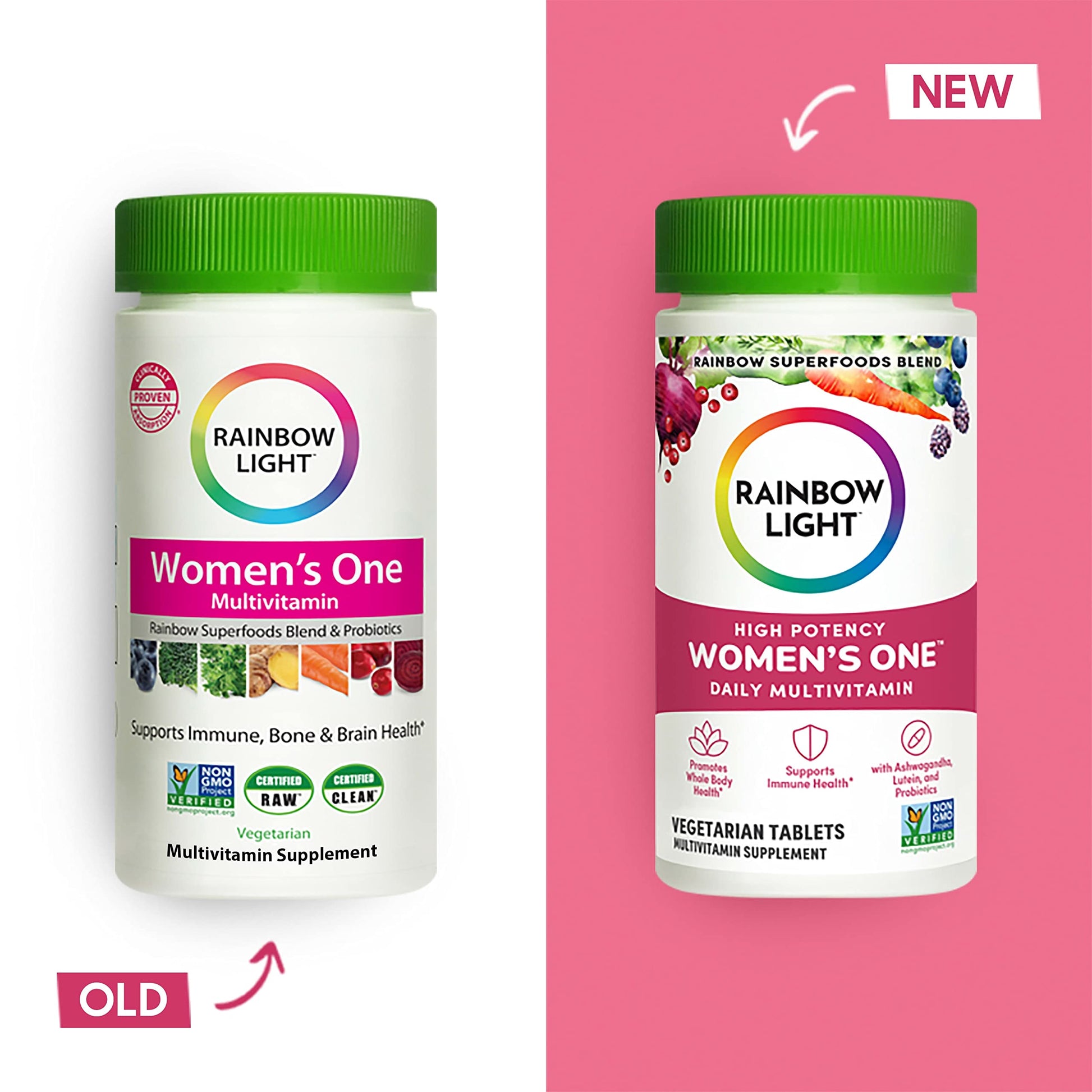 Rainbow Light Multivitamin for Women, Vitamin C, D & Zinc, Probiotics, Women’s One Rainbow Light