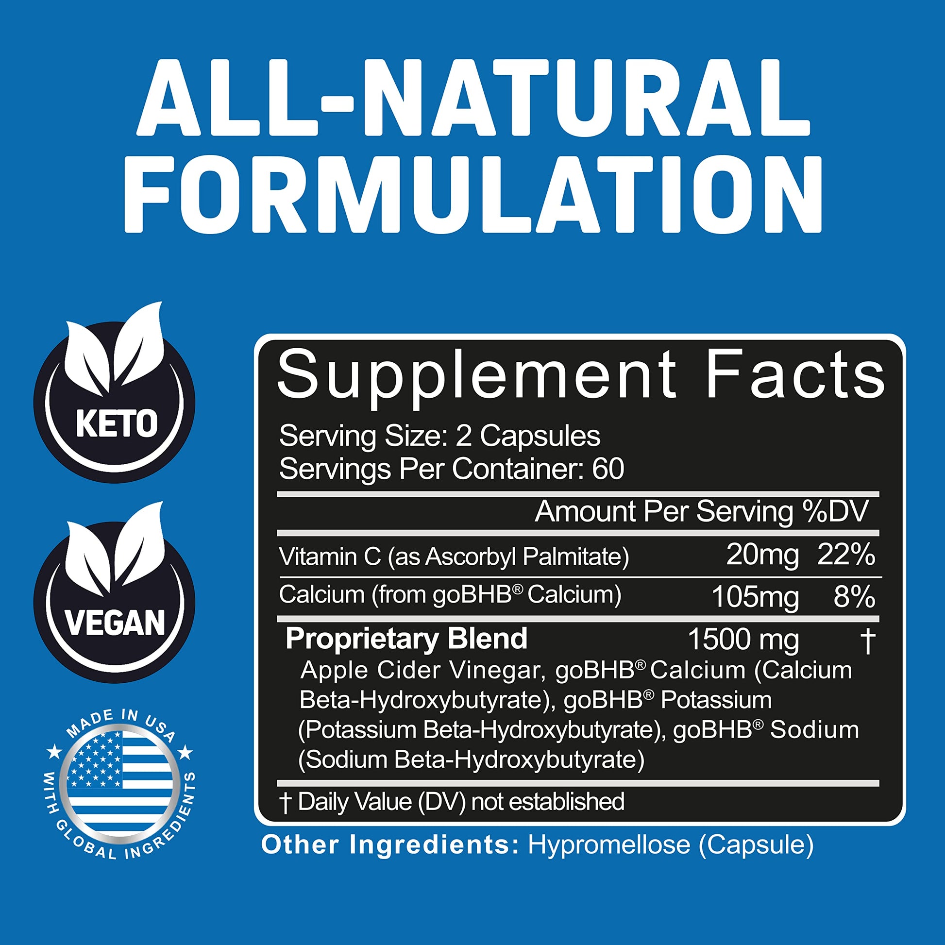 Herbtonics Apple Cider Vinegar Capsules Plus Keto BHB | Fat Burner & Weight Loss Supplement Herbtonics