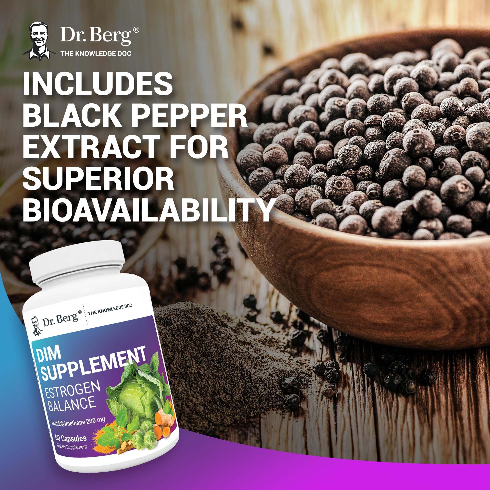 Dr. Berg DIM Supplement Estrogen Balance - Original Estrogen Supplement for Women with Diindolylmethane Dr. Berg Nutritionals