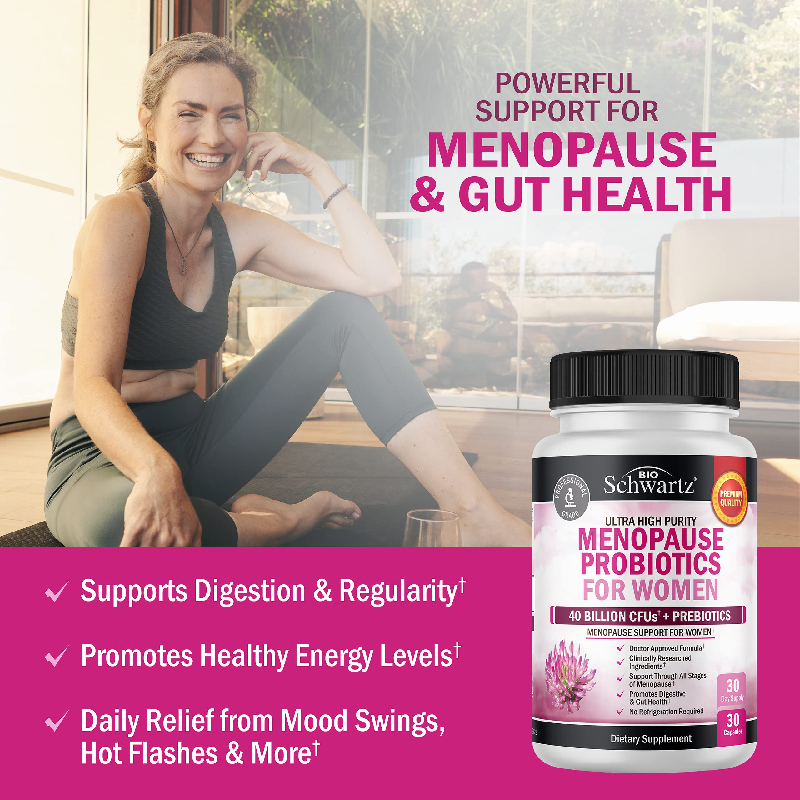 Menopause Support Probiotics for Women - Breakthrough Menopause Relief for Hot Flashes Night