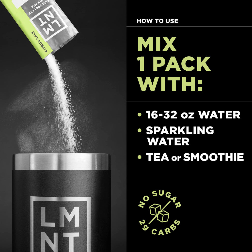 LMNT Zero-Sugar Electrolytes - Citrus Salt - Hydration Powder Packets | No Dodgy Ingredie
