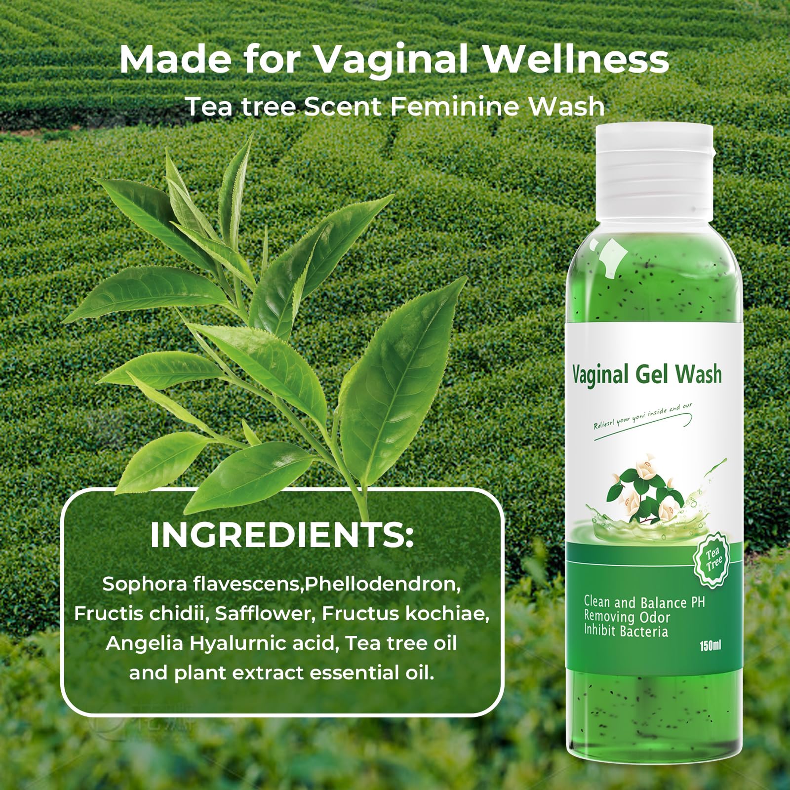Feminine Wash & Yoni Oil & Yoni Soap Tea Tree Set for Women, Yoni Wash for Vaginal Ph Balance Remove BASSI