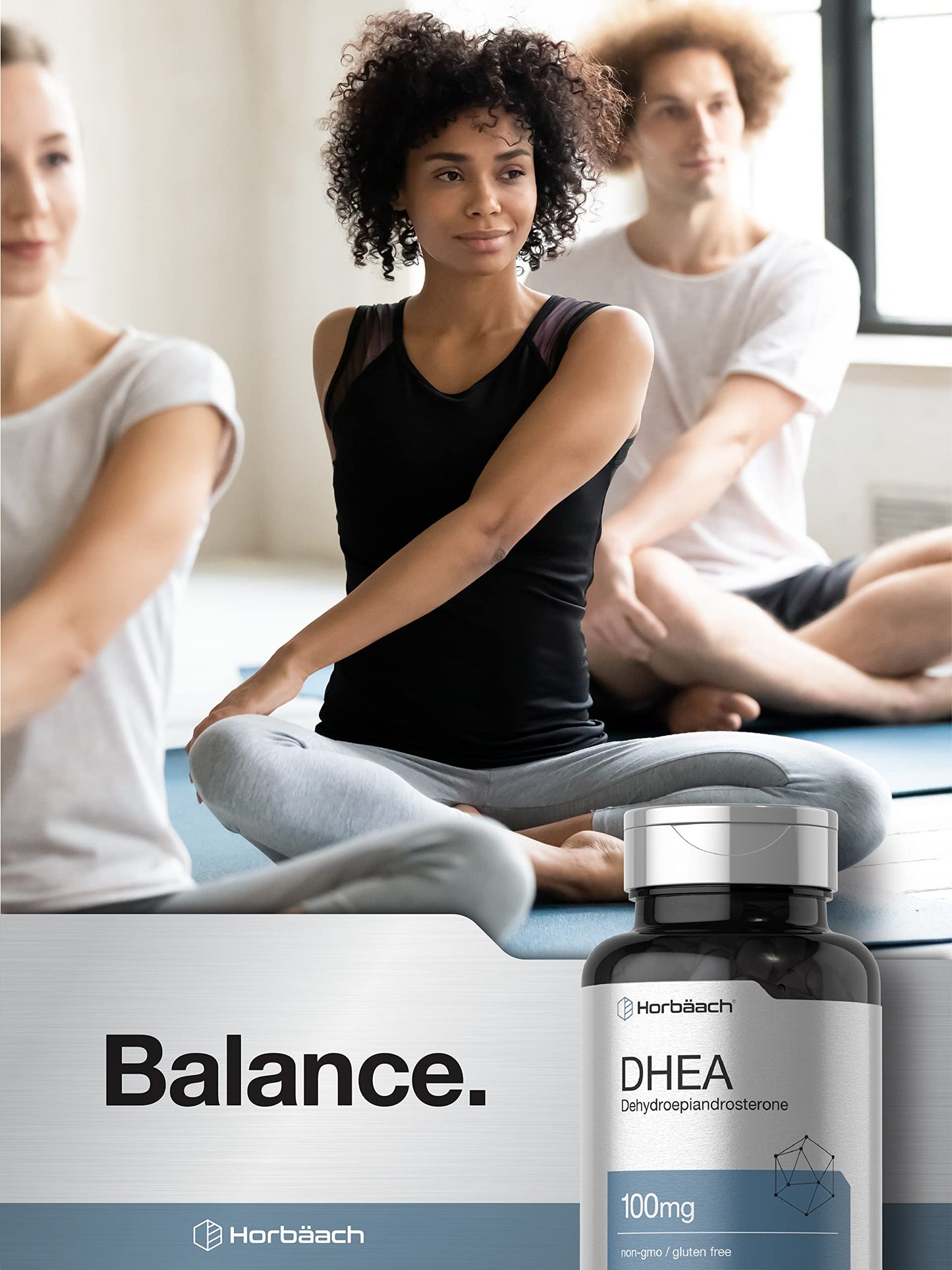 DHEA 100mg | 200 Capsules | Non-GMO, Gluten Free Supplement | by Horbaach