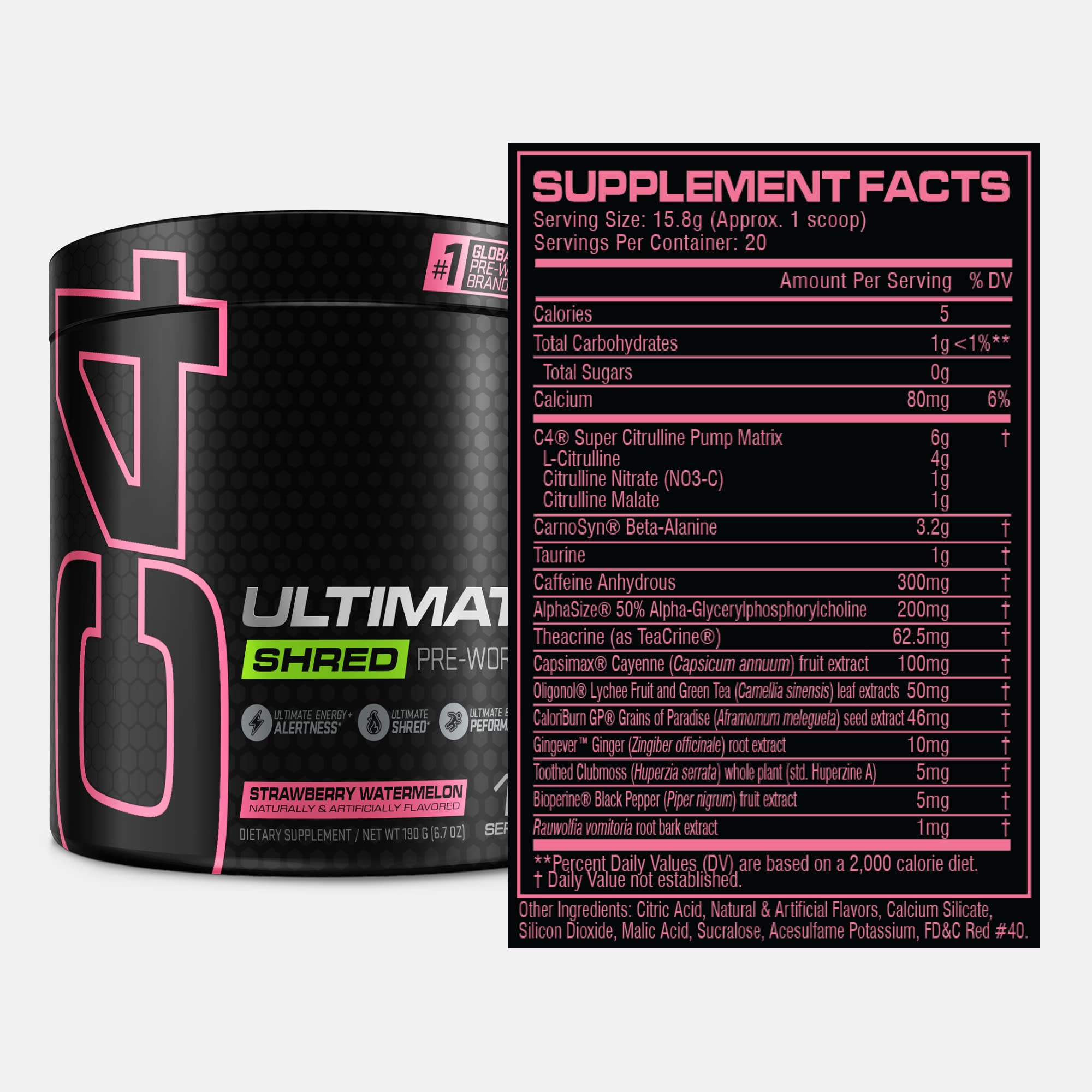 Cellucor C4 Ultimate Shred Pre Workout Powder, Fat Burner for Men & Women, Weight Loss Cellucor