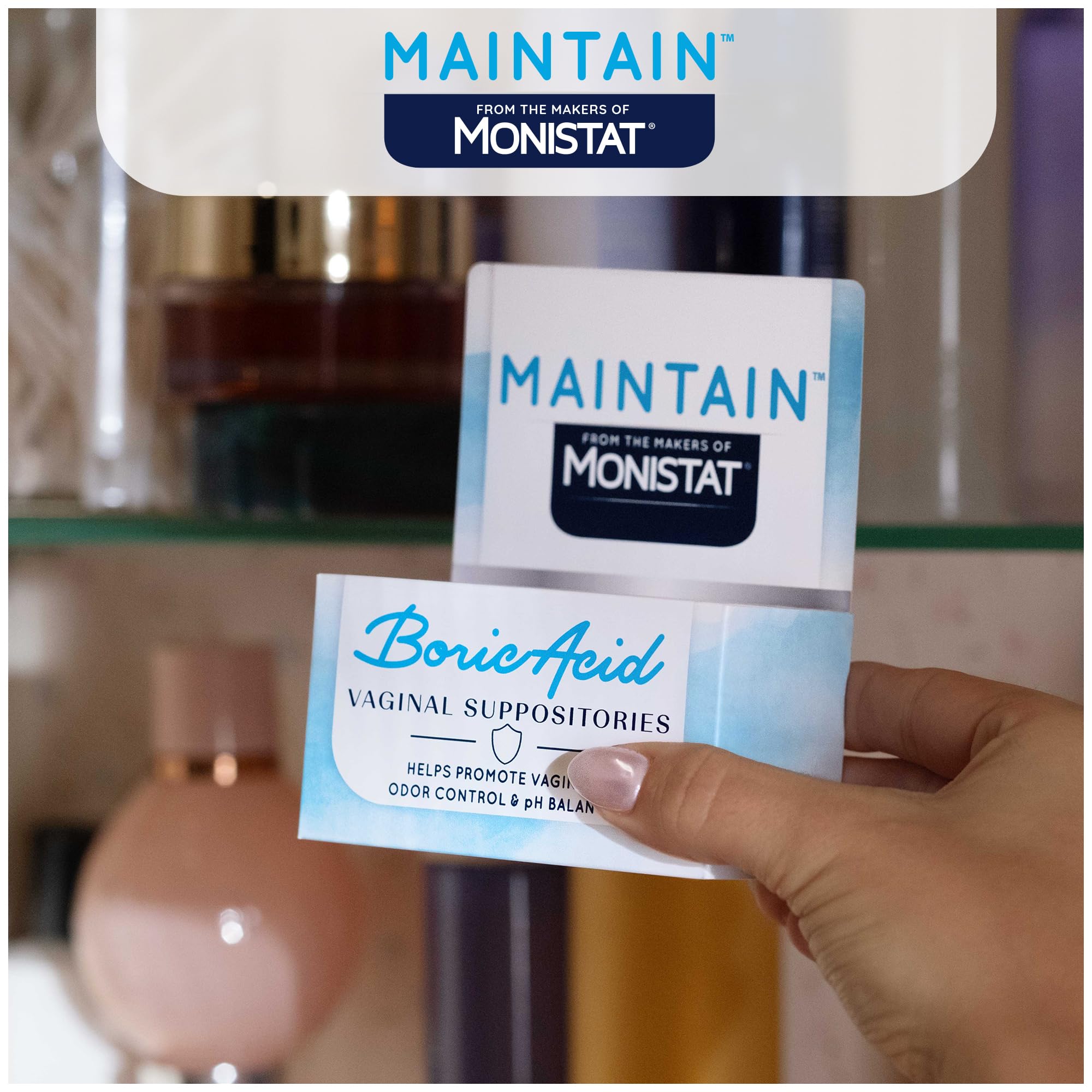 from The Makers of Monistat, Maintain Boric Acid Suppositories for Women, 600 Mg of Boric Acid, 30 Ct, 1 Pack Monistat