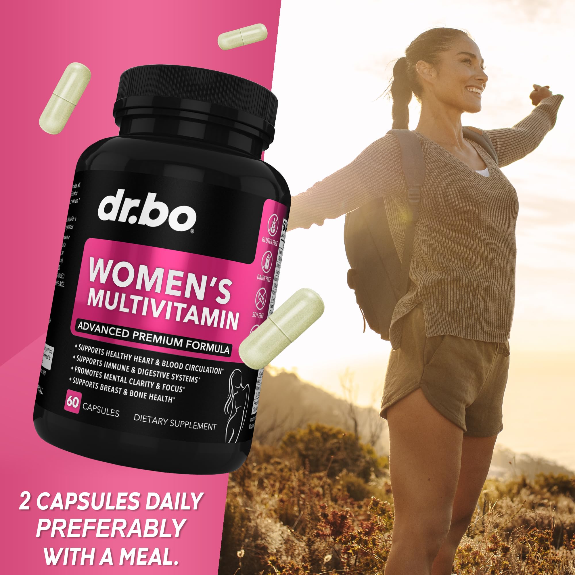 Womens Multivitamin - Natural Daily Multi Vitamins for Women - Womans Energy Vitamin DR. BO