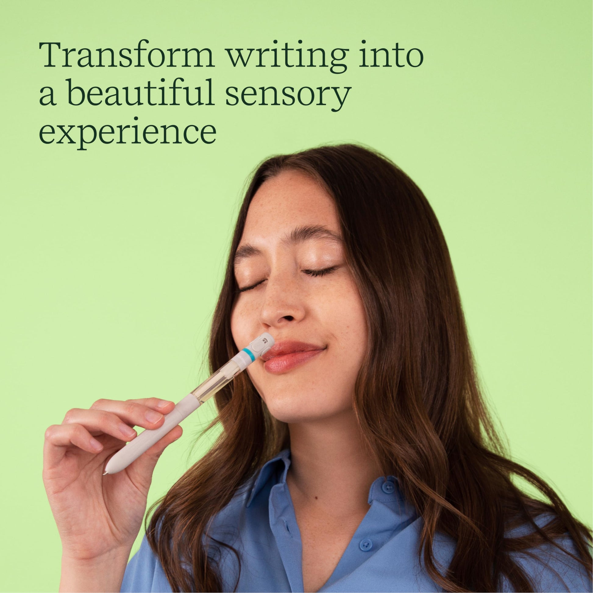 Pen Diffuser in Crisp Mountain Air Essential Oil Blends - Elegant 1.0mm Ballpoint Tip - Black Pen Lifelines