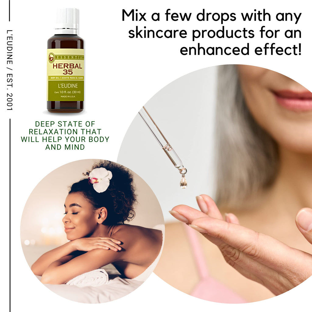 L'eudine Herbal 35 Essential Oil, Soothing and Calming Eucalyptus Essential Oil, Powerful Blend
