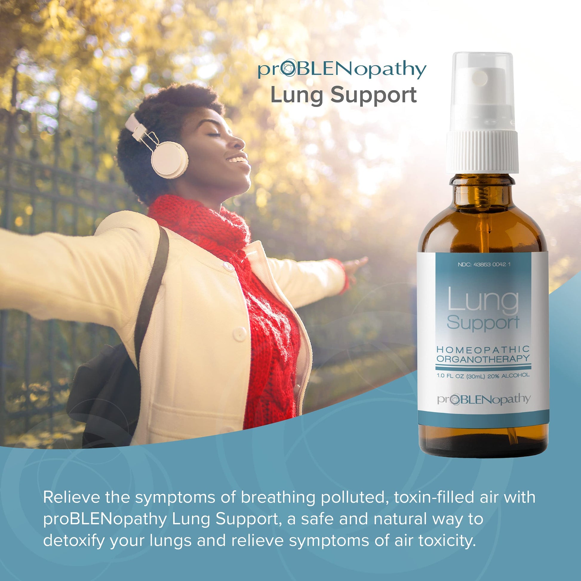 proBLENopathy Lung Support Oral Spray 30-Day Supply - Respiratory Protection & Toxin Removal proBLENopathy