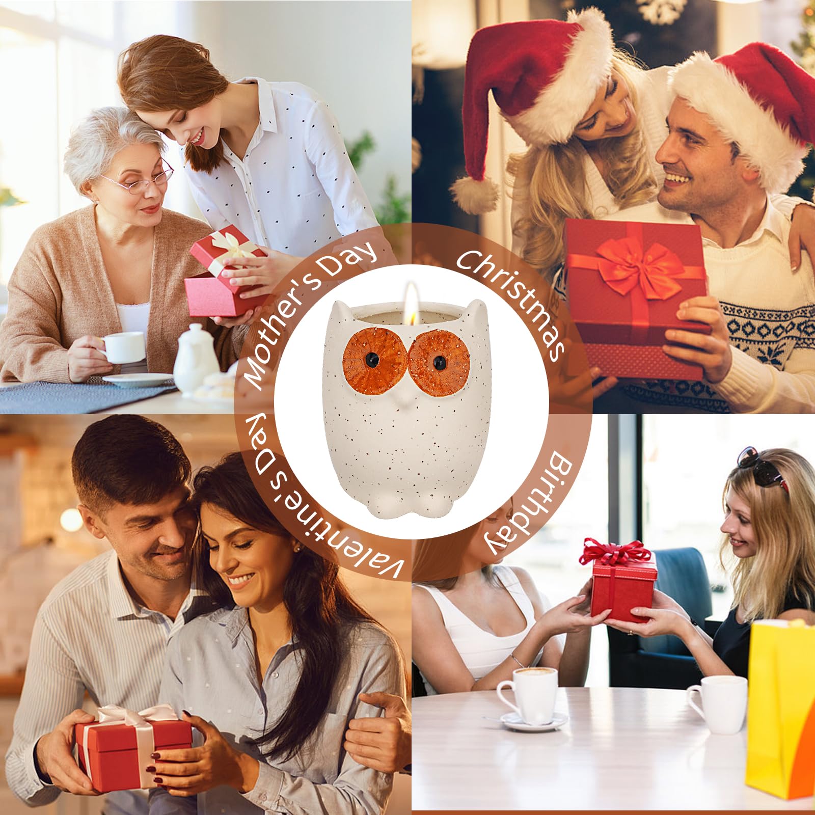 ETAKISH Lavender Scented Candle Gifts for Women, Cute Owl Highly Scented Aromatherapy Candle ETAKISH