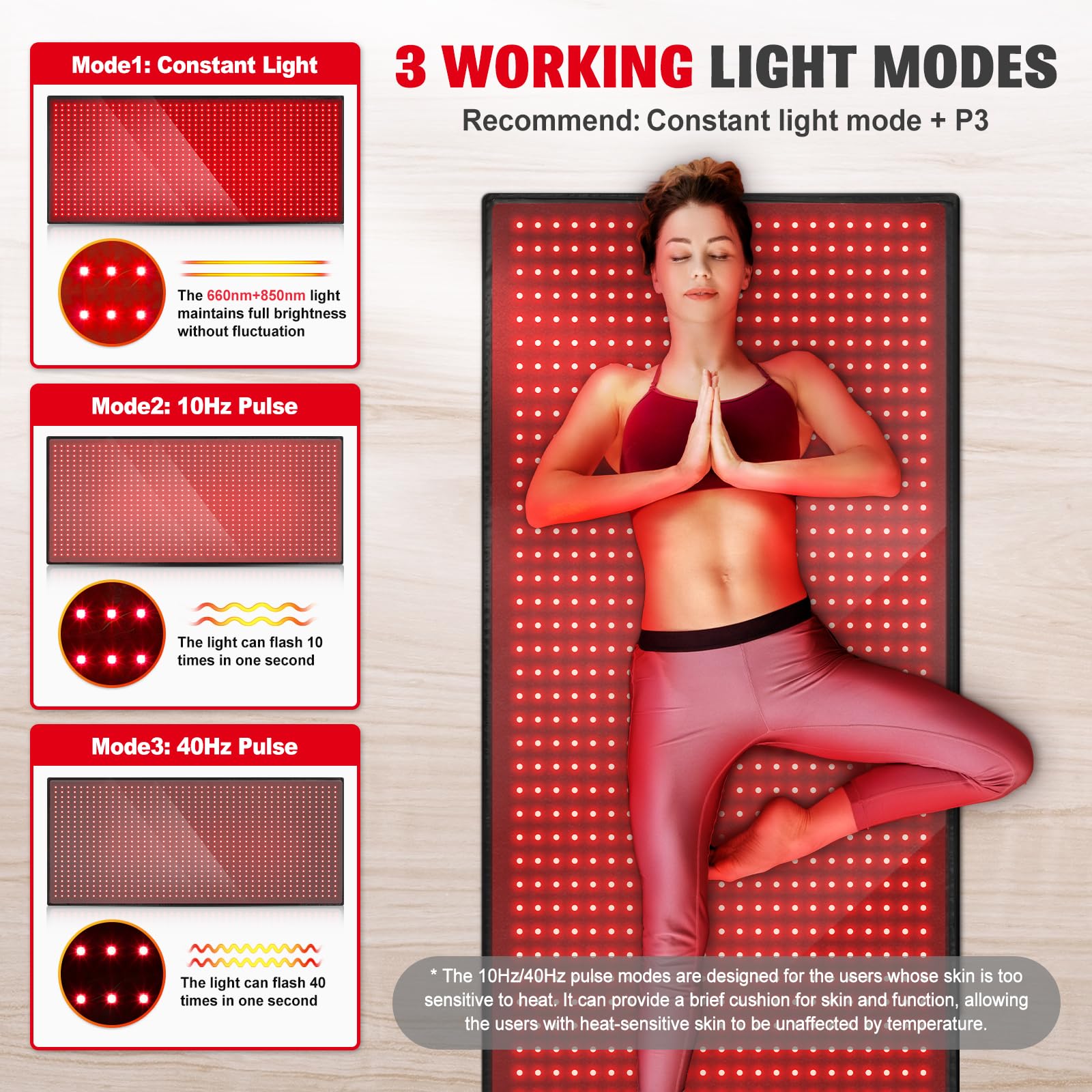 Red Light Therapy Mat for Body, 71"x 31" Red Light Therapy Blanket Red Near Infrared 660nm 850nm GMOWNW