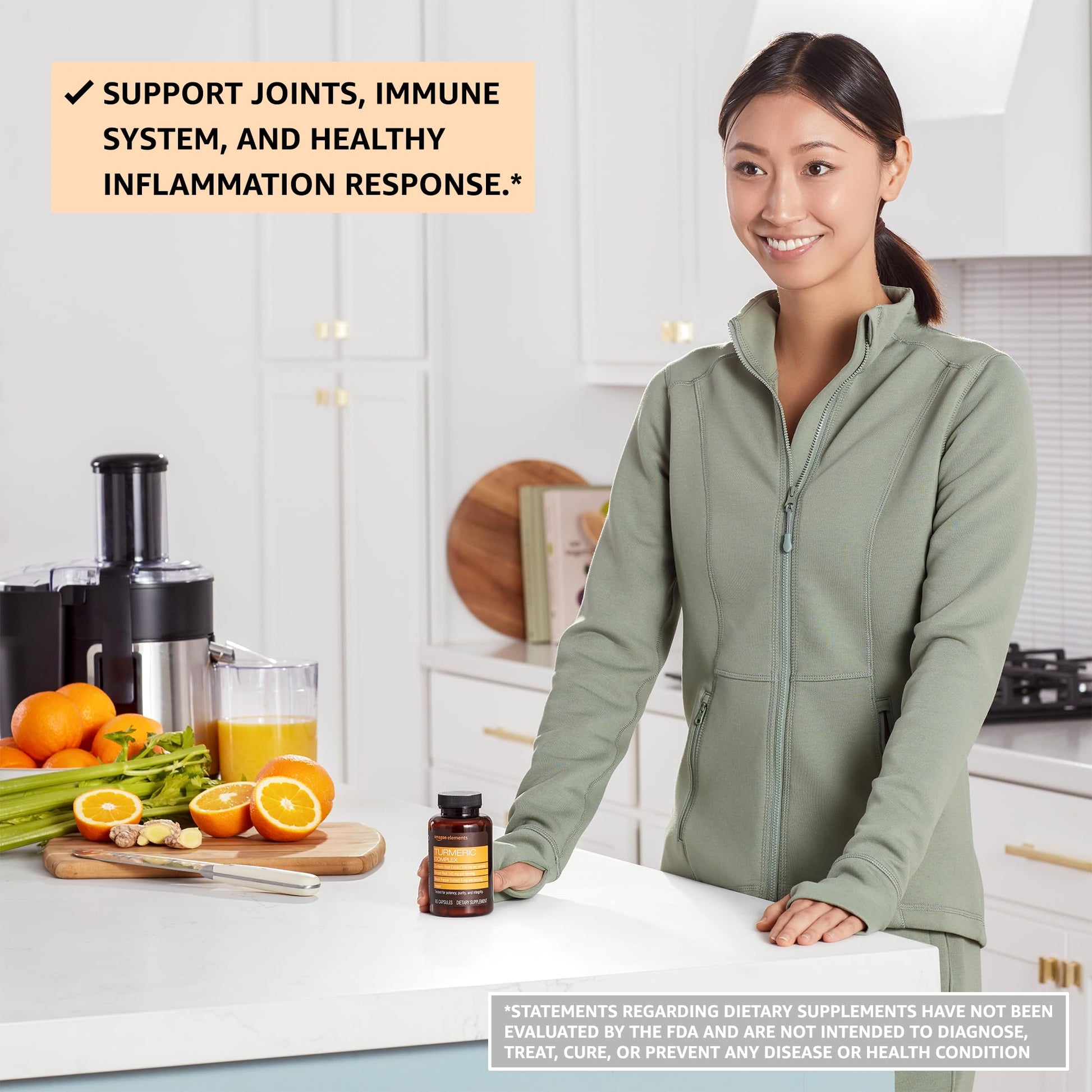 Amazon Elements Turmeric Complex, 316 mg Curcumin, 140 mg Ginger, 5 mg Black Amazon Elements