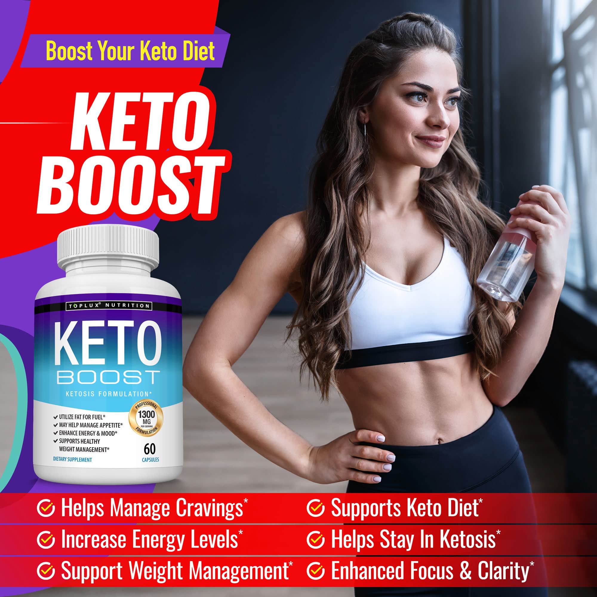 Keto Boost Diet Pills Ketosis Supplement - Natural Exogenous Keto Formula Support Energy