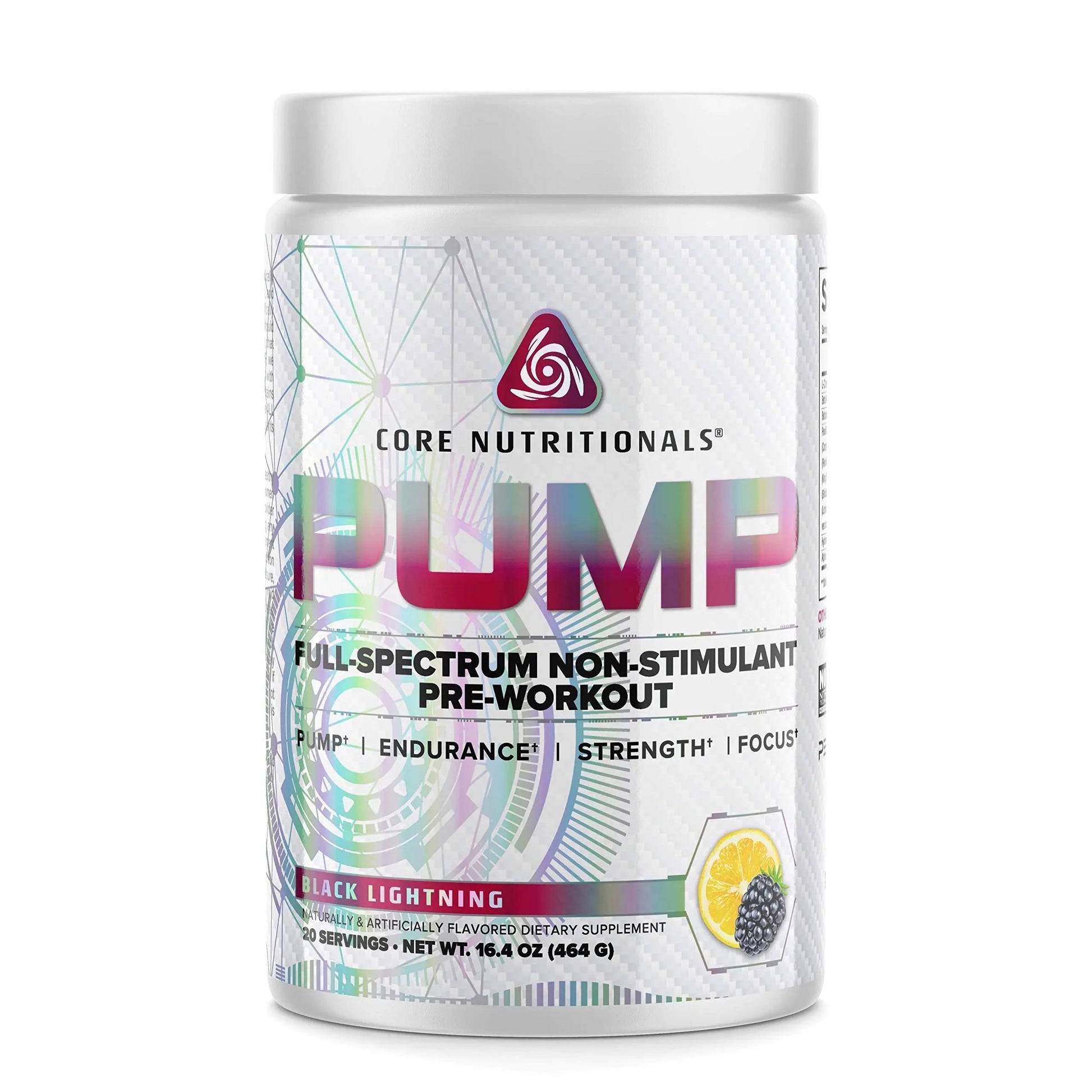 Core Nutritionals Pump Full-Spectrum Non-Stimulant Pre-Workout, with N03T Nitrate