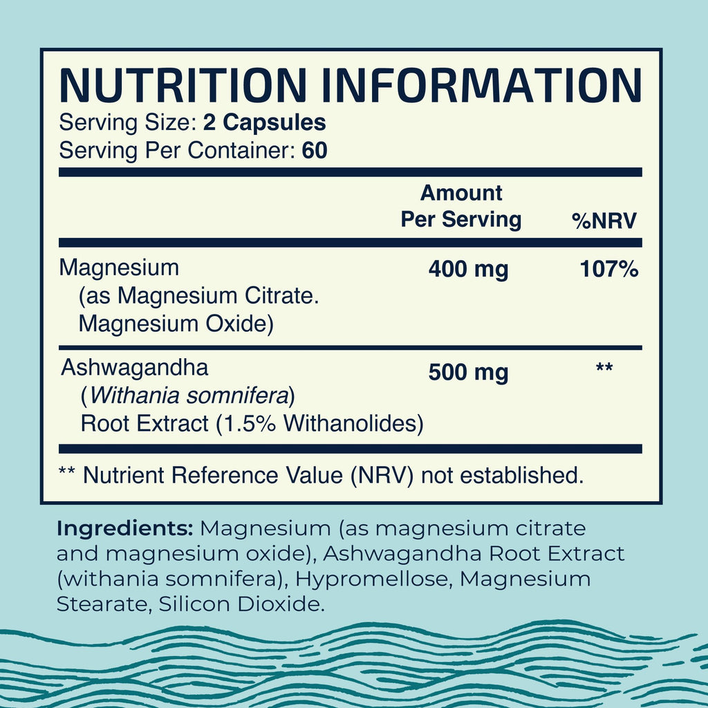 Magnesium Ashwagandha | Calming Magnesium Supplement for Adults | Relax, Rest Nobi Nutrition