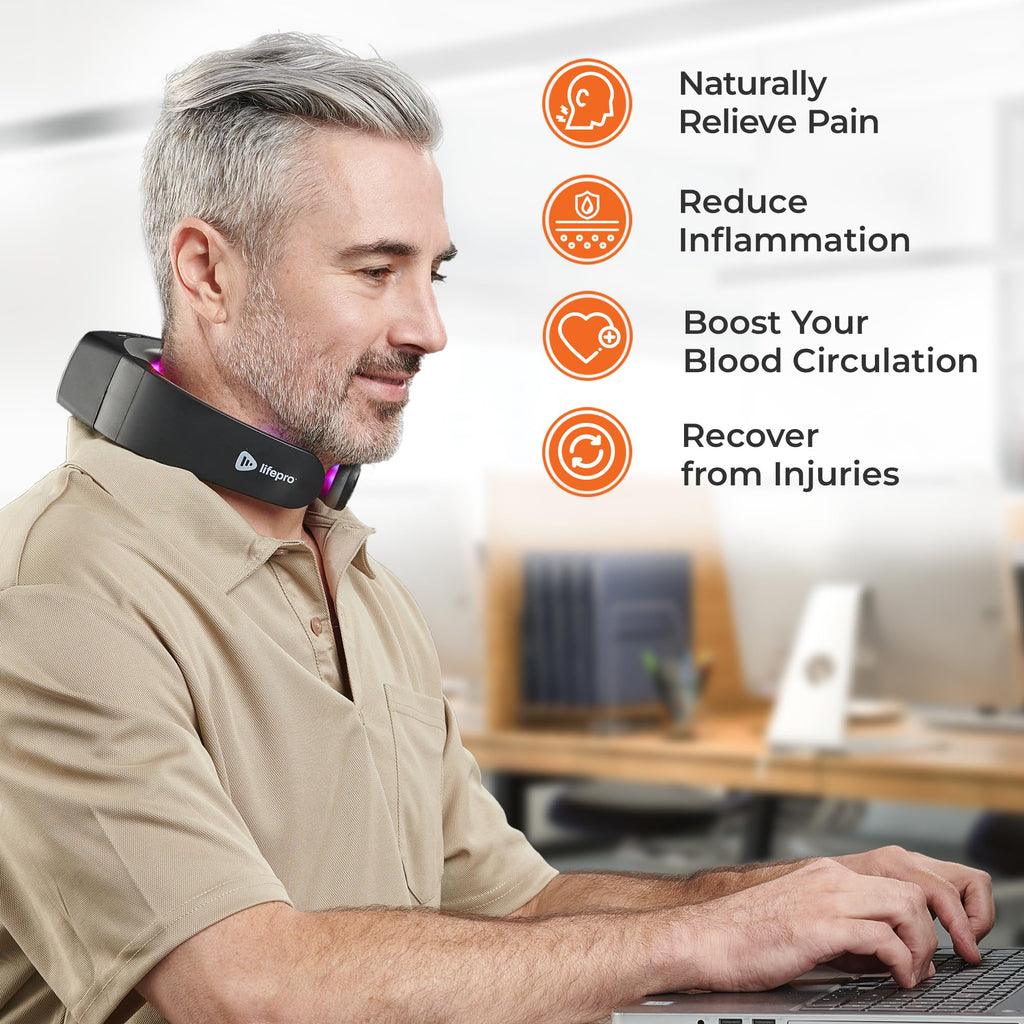 Lifepro Red Light Therapy for Neck - Compact & Rechargeable Red Light Therapy Device- On-The-Go