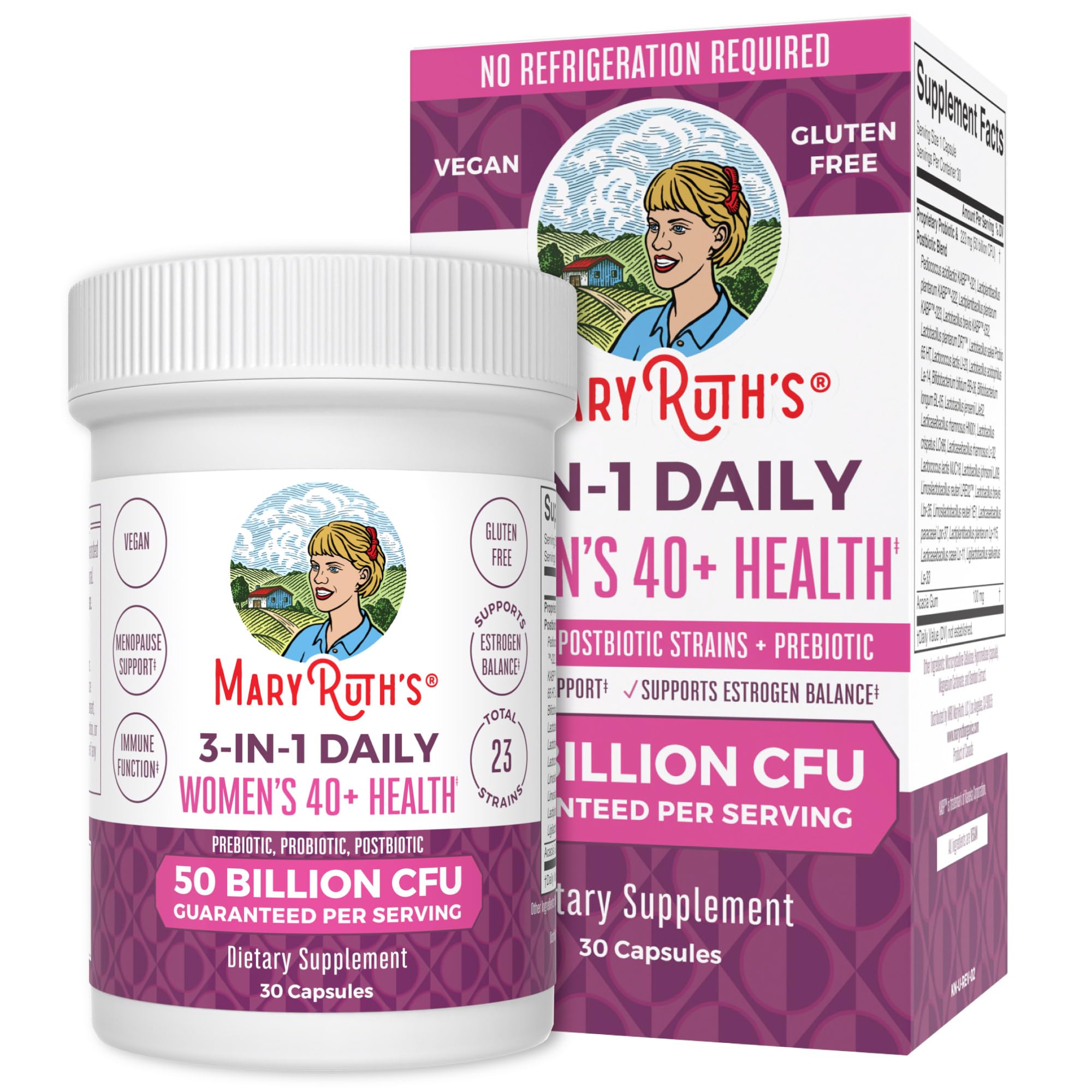 Mary Ruth's 3 in 1 Women's 40+ Health Probiotic, 30 CT
