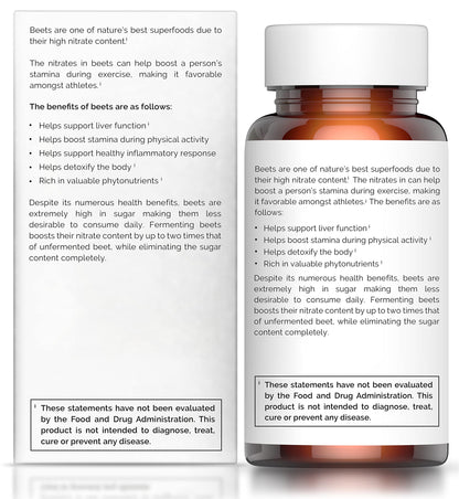 Think Remedy Aged Beet Root Capsules - Beet Pills for Stamina - Organic Beet Root Powder