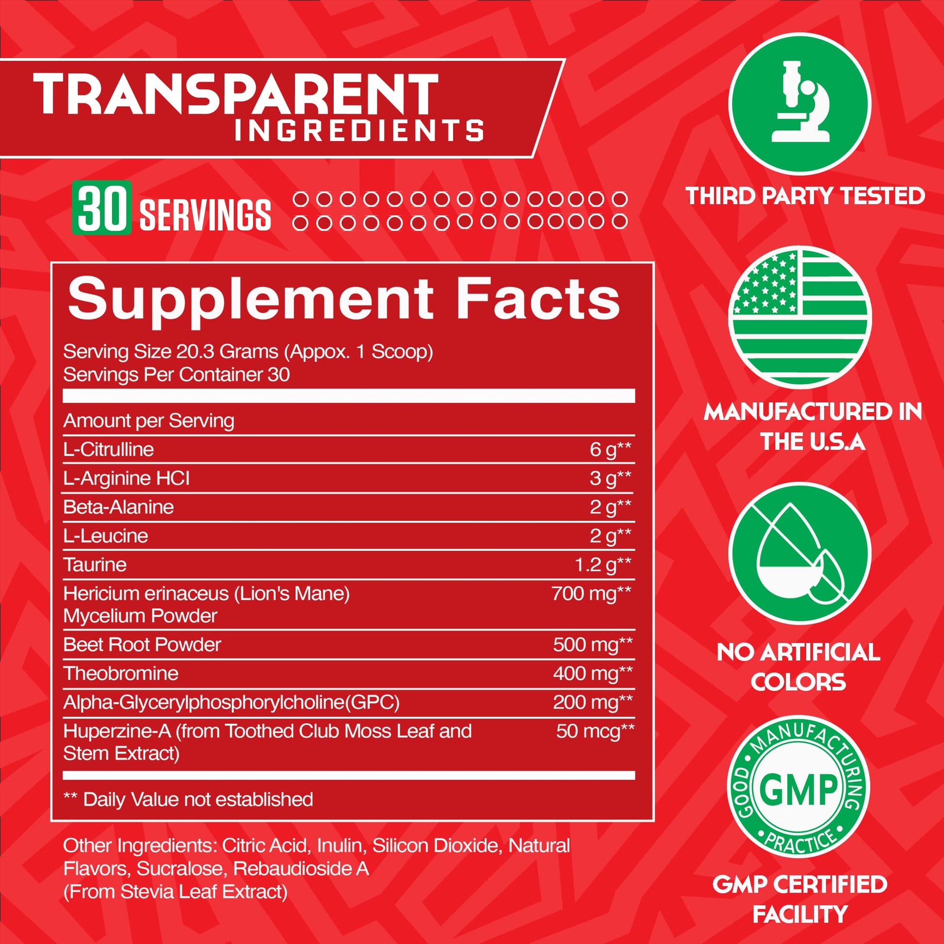 The Supplement Co Nocturnal Pre Workout - No Caffeine Night Time Preworkout for Men & Women for High Energy and Massive Pumps - Cherry Limeade, 30 Servings