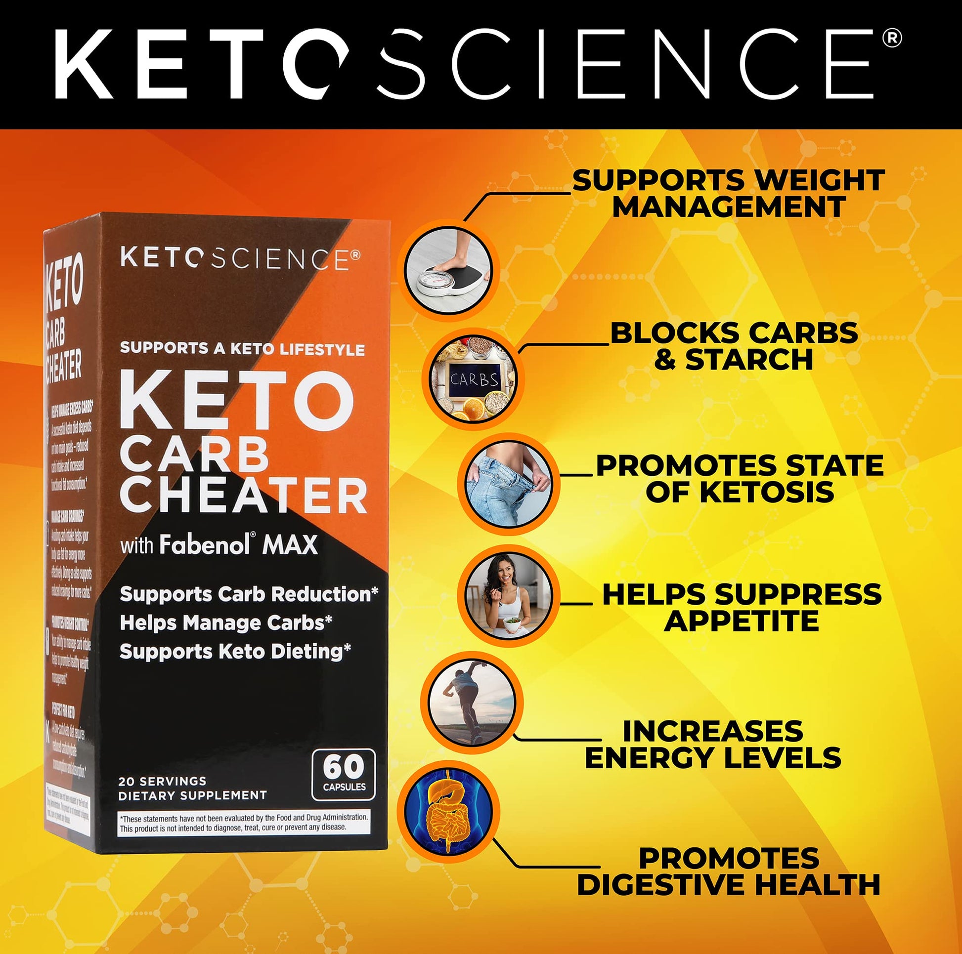 Keto Science Keto Carb Cheater, Supports Carb Reduction, Helps Manage Carbs, Supports Keto Science