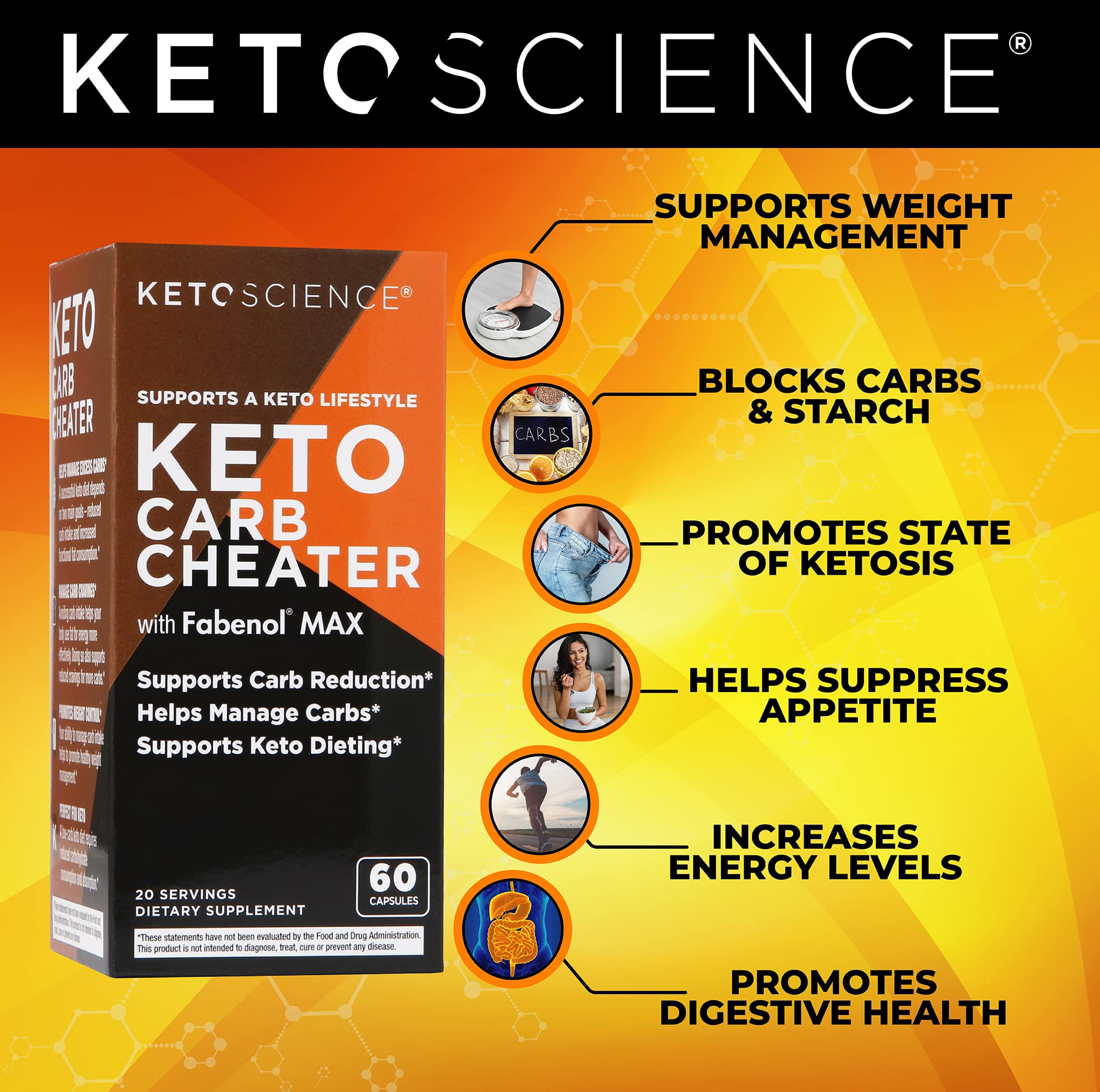 Keto Science Keto Carb Cheater, Supports Carb Reduction, Helps Manage Carbs, Supports Keto Science