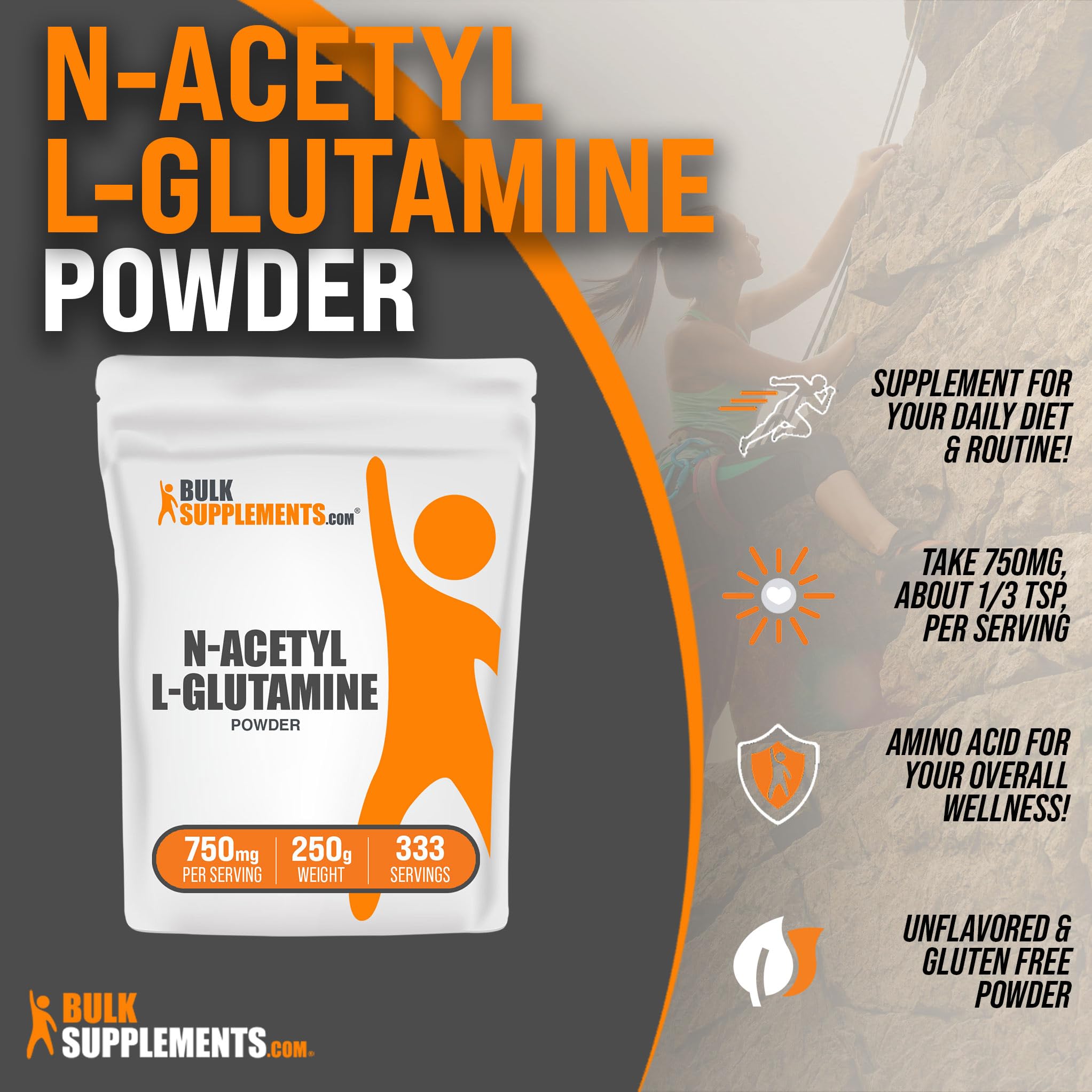 BULKSUPPLEMENTS.COM N-Acetyl L-Glutamine Powder - Glutamine Supplement BULKSUPPLEMENTS.COM