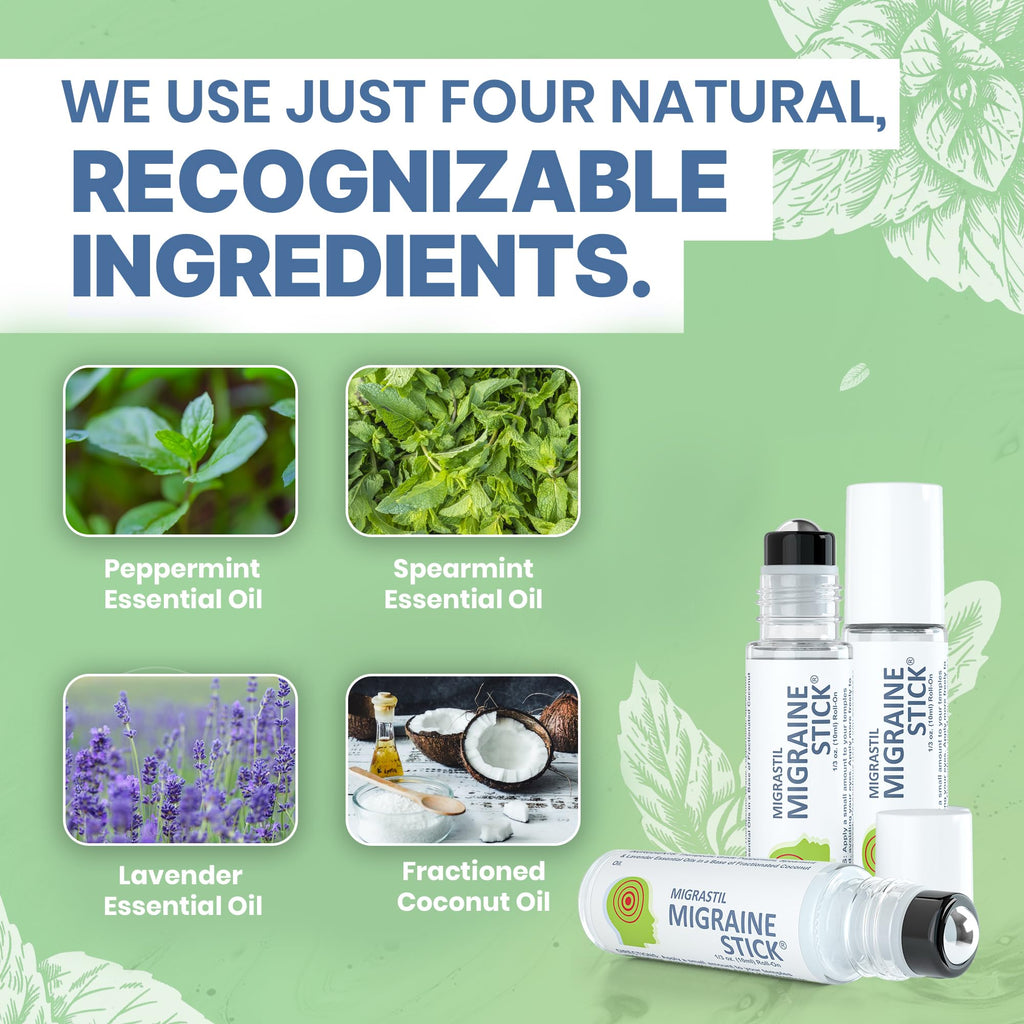 Migrastil Migraine Stick® Rollon - Fast Cooling Comfort for Your Head. Aromatherapy with Peppermint