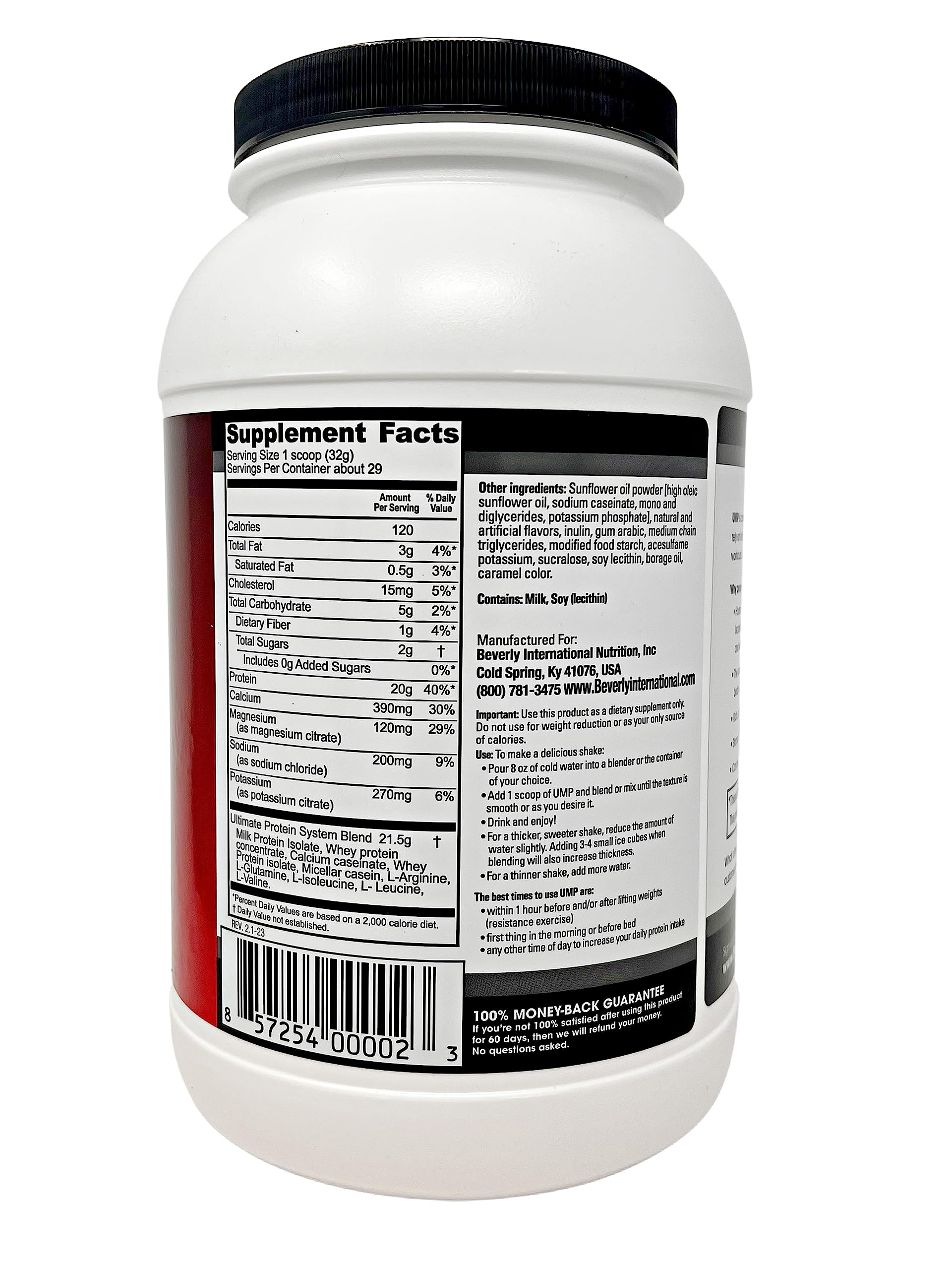 Beverly International UMP Protein Powder, Graham Cracker. Unique Whey-Casein Ratio Beverly International