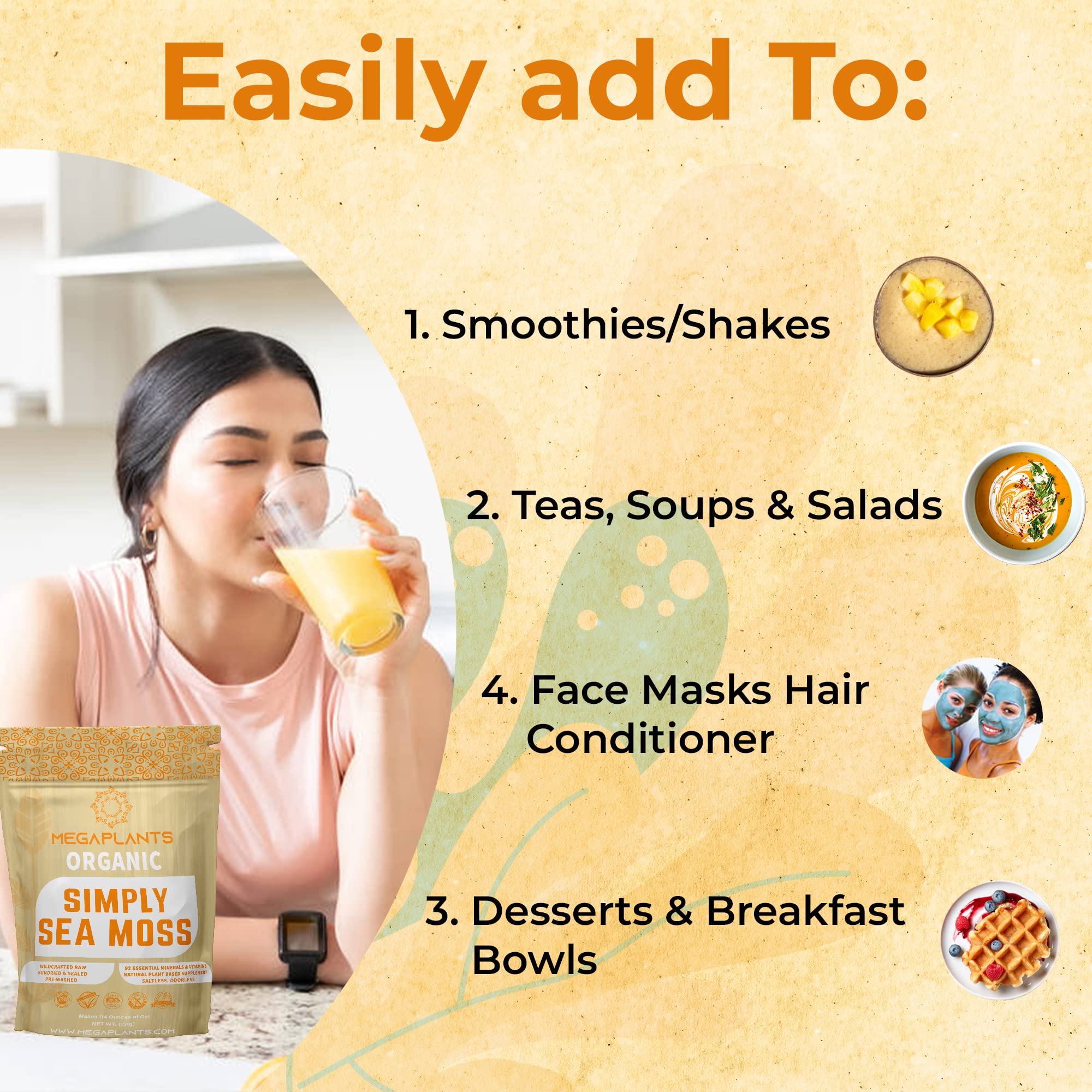 MEGAPLANTS Organic Sea Moss | Makes 228 Servings of Seamoss Gel | Pre-Washed MEGAPLANTS