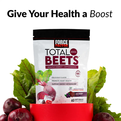 Force Factor Total Beets Soft Chews with Beetroot, Nitrates, L-Citrulline, Grapeseed Extract