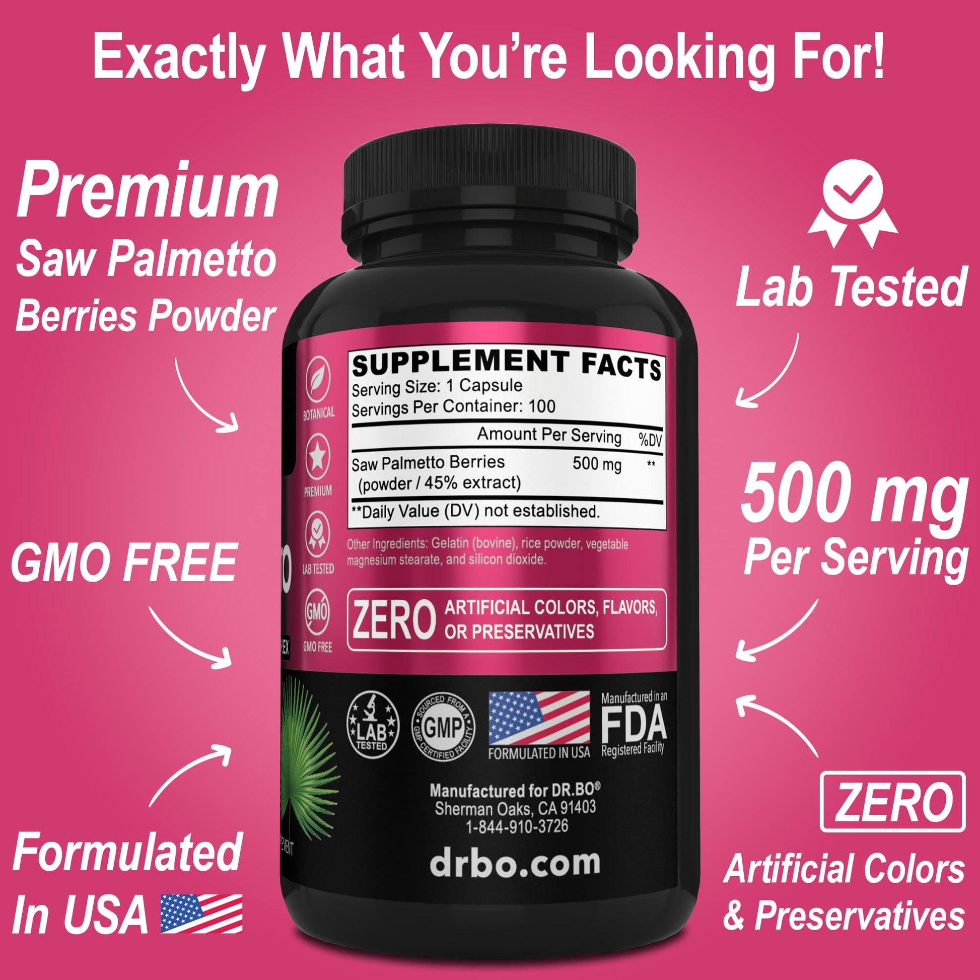 Saw Palmetto for Women Hair Loss - DHT Blocker for Women Hair Growth Plus Bladder DR. BO