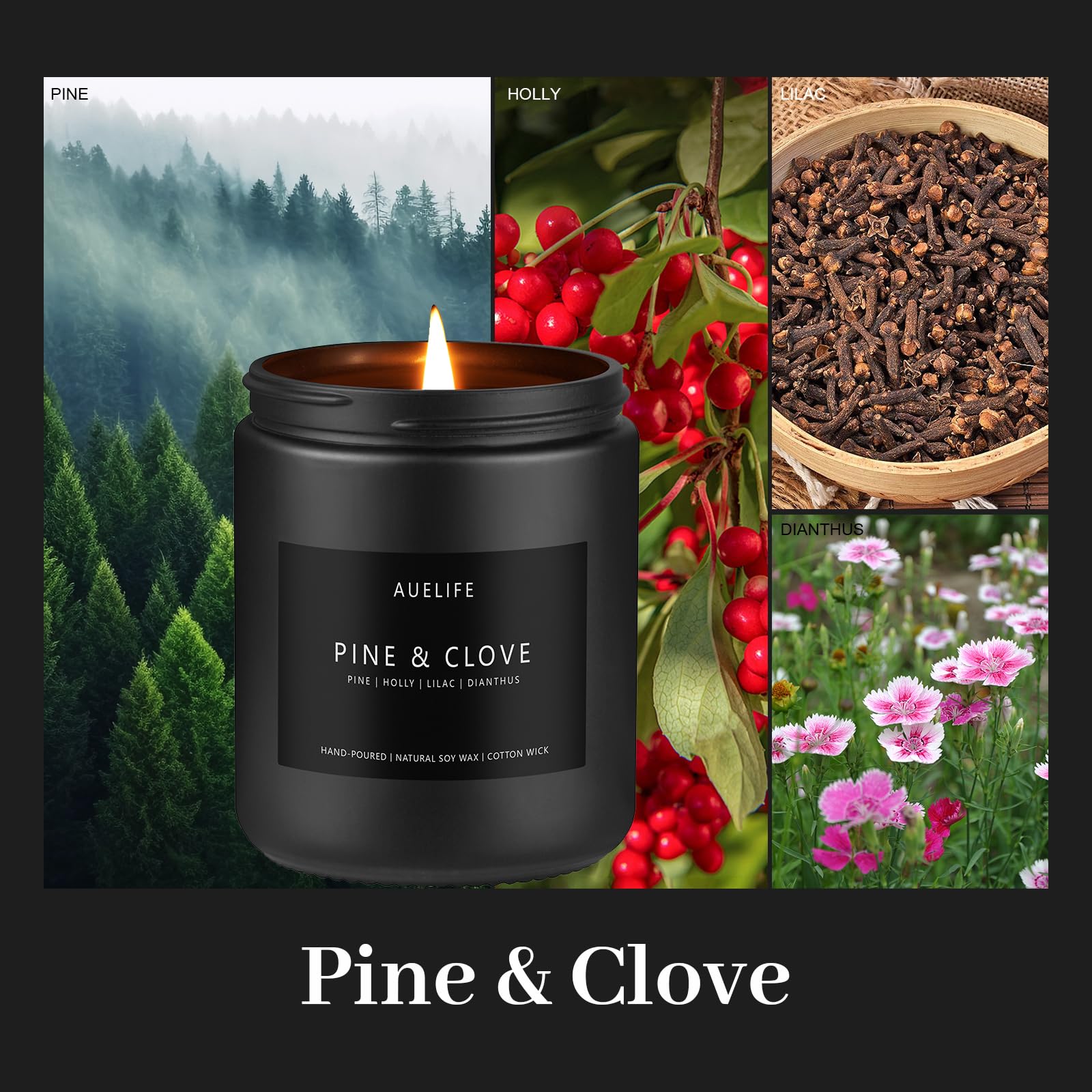 Scented Candles Set | Men Candles Set, Candles for Men Scented Candles for Home - 4 Pack Candles Scents Auelife