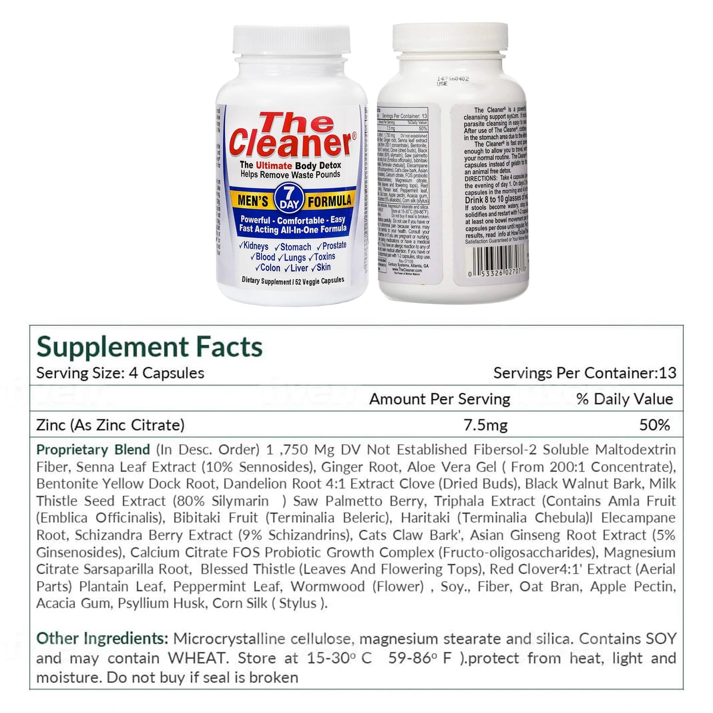 Century Systems The Cleaner Detox, Powerful 7-Day Complete Internal Cleansing Formula