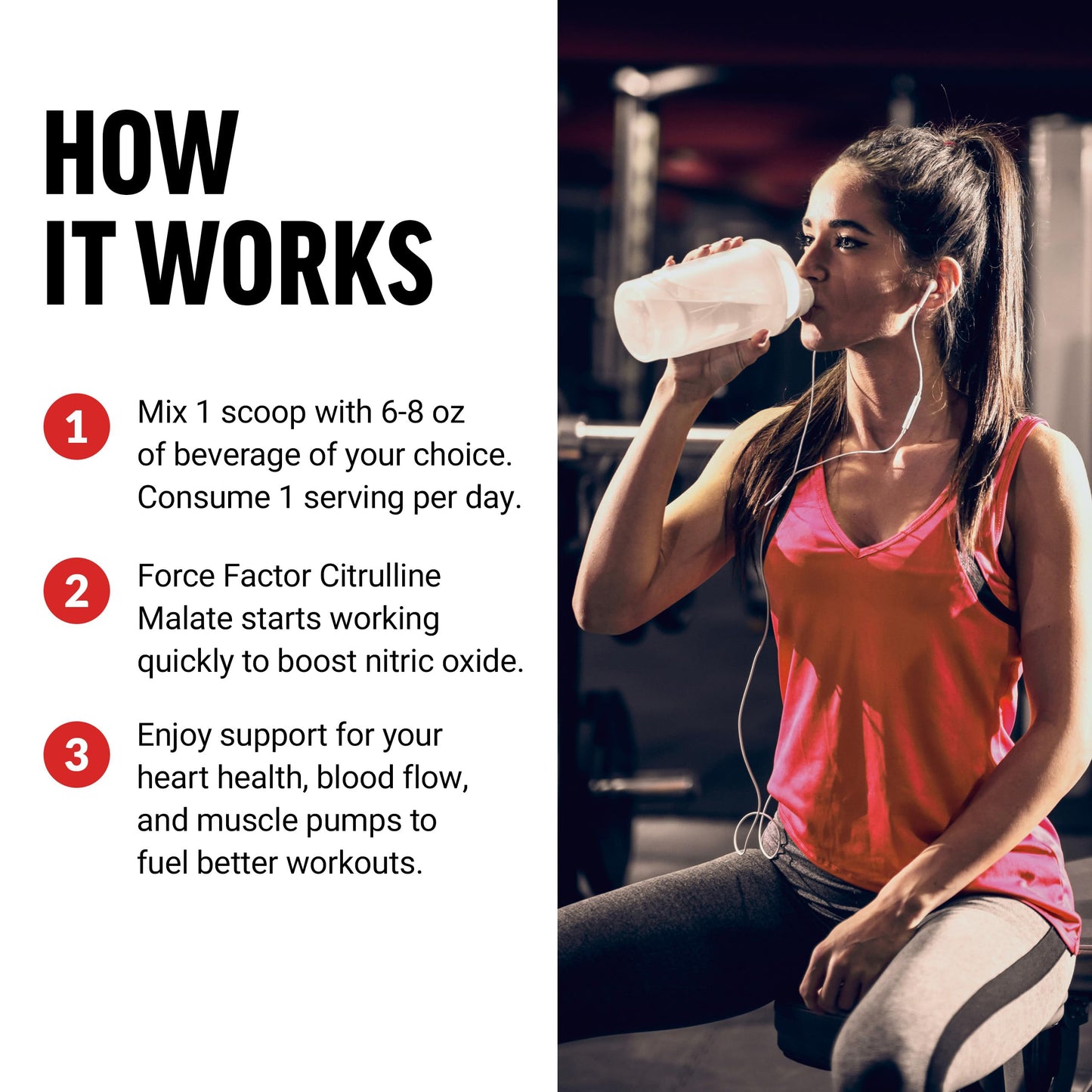 FORCE FACTOR Citrulline Malate 2:1, L Citrulline Supplement for Men to Boost Nitric Oxide
