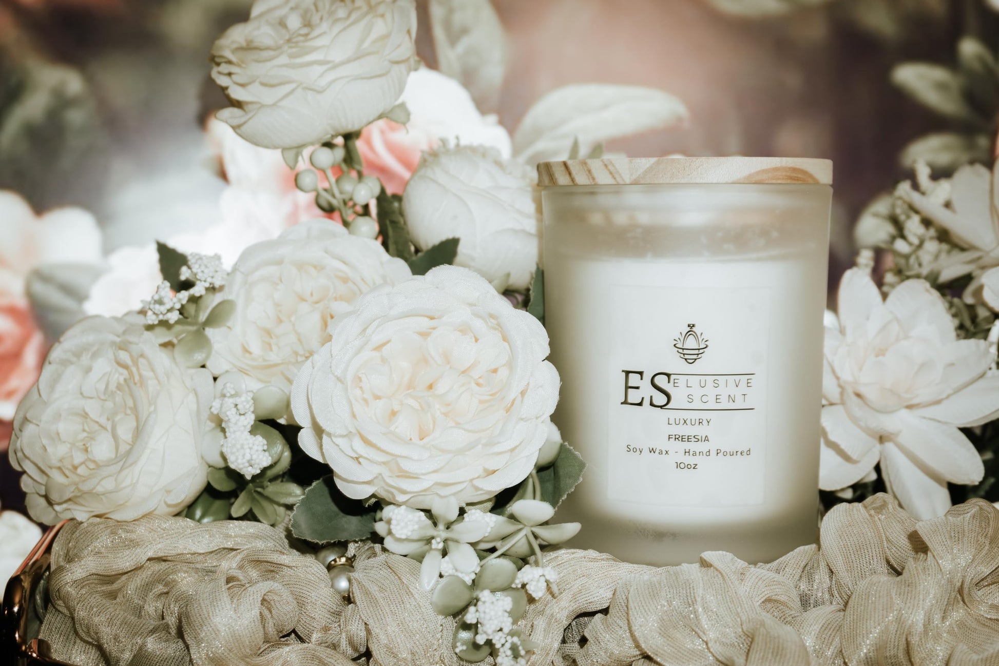 Freesia | 10oz | Luxury Candle | Scented Candle | Aromatherapy | Essential Fragrance Oils | 100% Soy Wax Elusive Scent