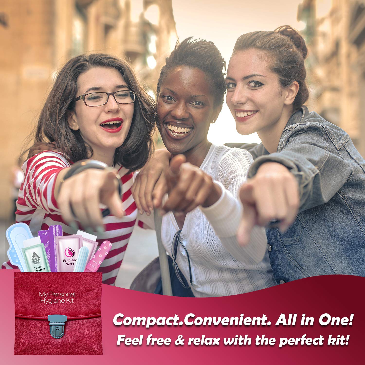 Menstrual Kit All-in-One | Convenience on The Go | Single Period Kit Pack for Travelling, Tweens pH Advantage