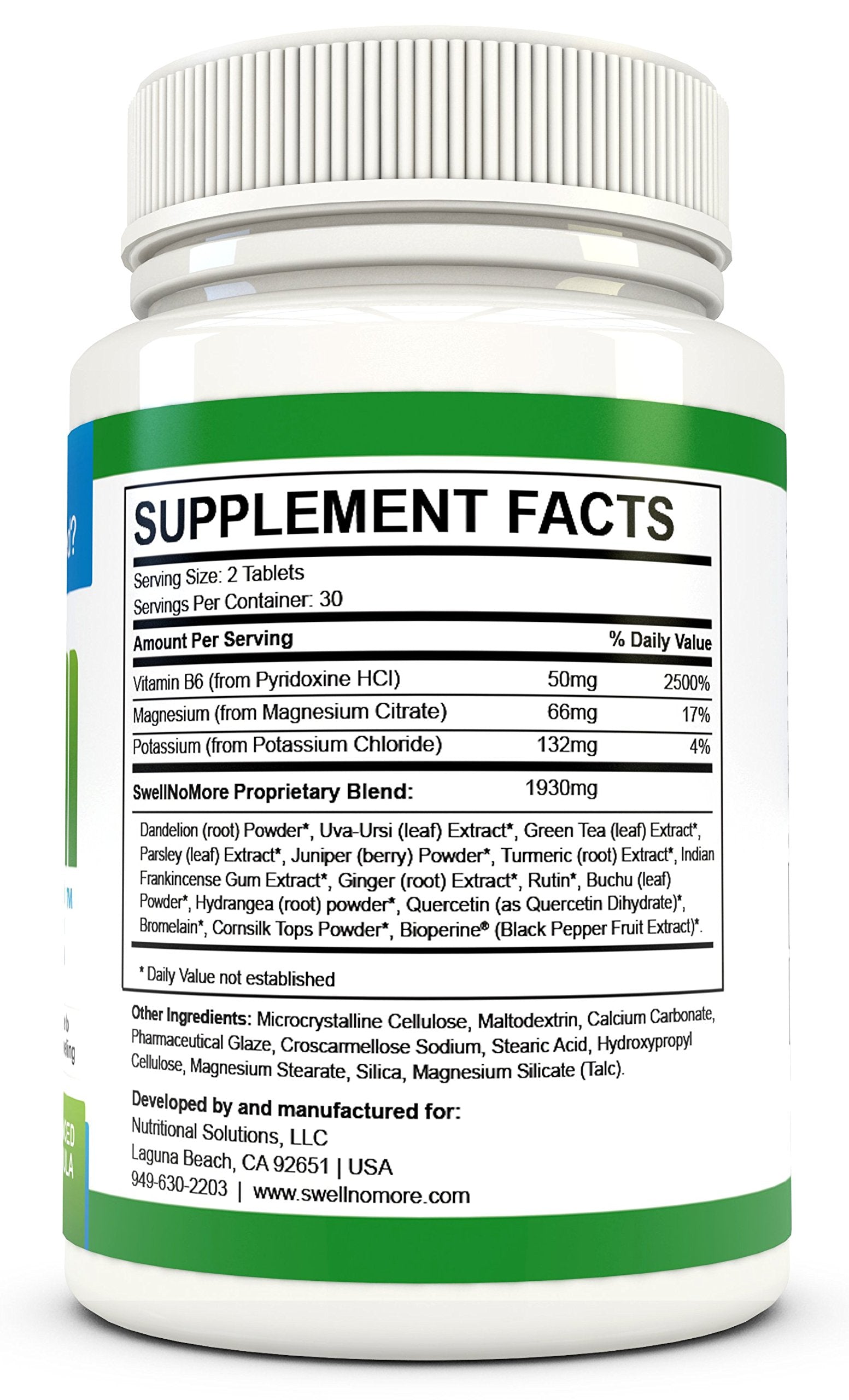 SwellNoMore Pill Natural Diuretic Reduces Edema Swelling, Swollen Feet swell no more