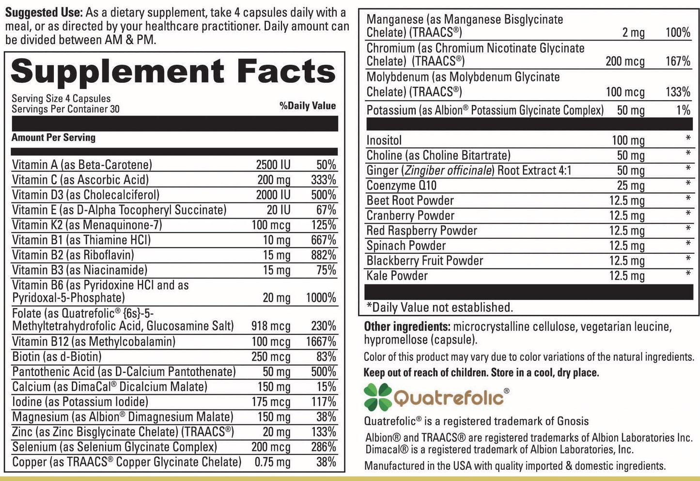 Vibrant Beginning Folate Prenatal Vitamins for Women, Non-GMO Whole Food Daily Pregnancy