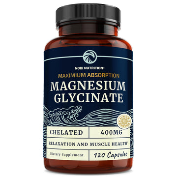 Magnesium Glycinate 400mg | Chelated Bisglycinate for Muscle Relaxation, Bones