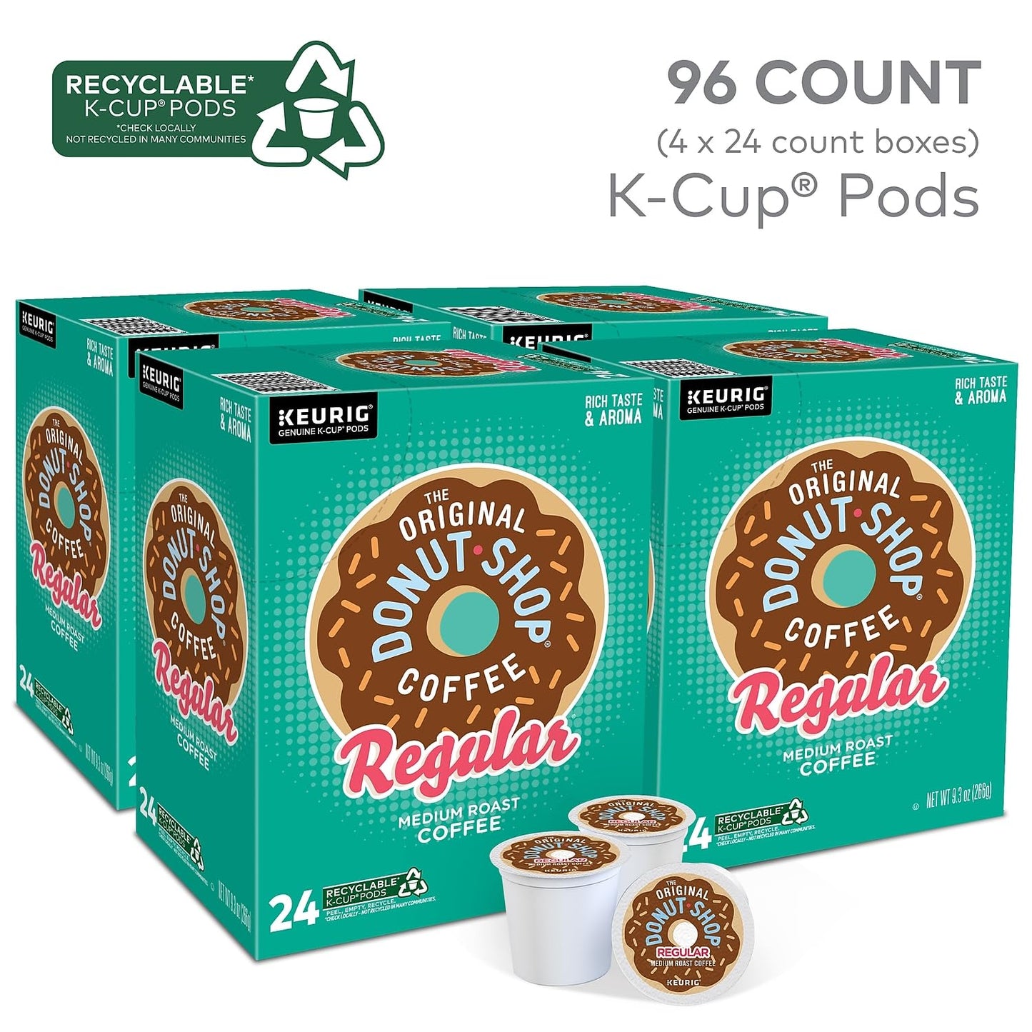 The Original Donut Shop Regular Keurig Single-Serve K-Cup Pods, Medium Roast Coffee