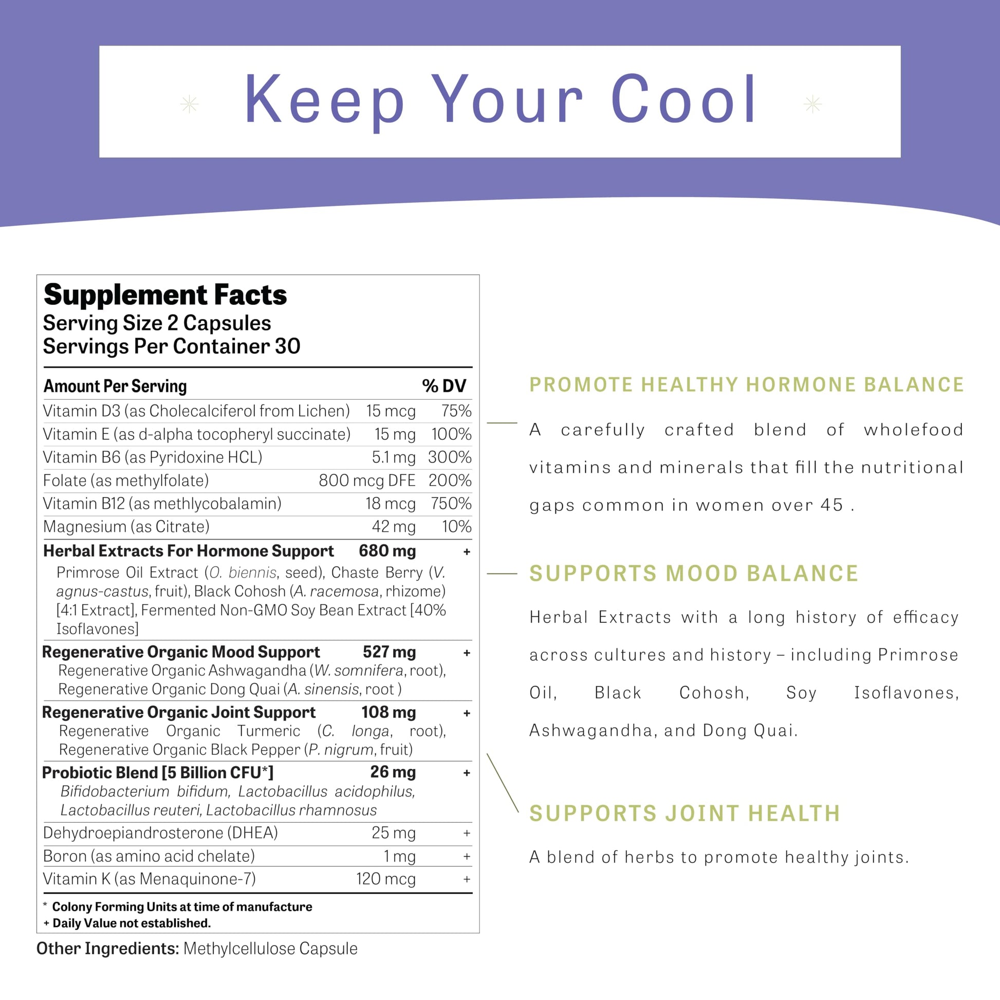 Nutritional Roots 5-in-1 Menopause Support Herbal Multivitamin for Women Nutritional Roots