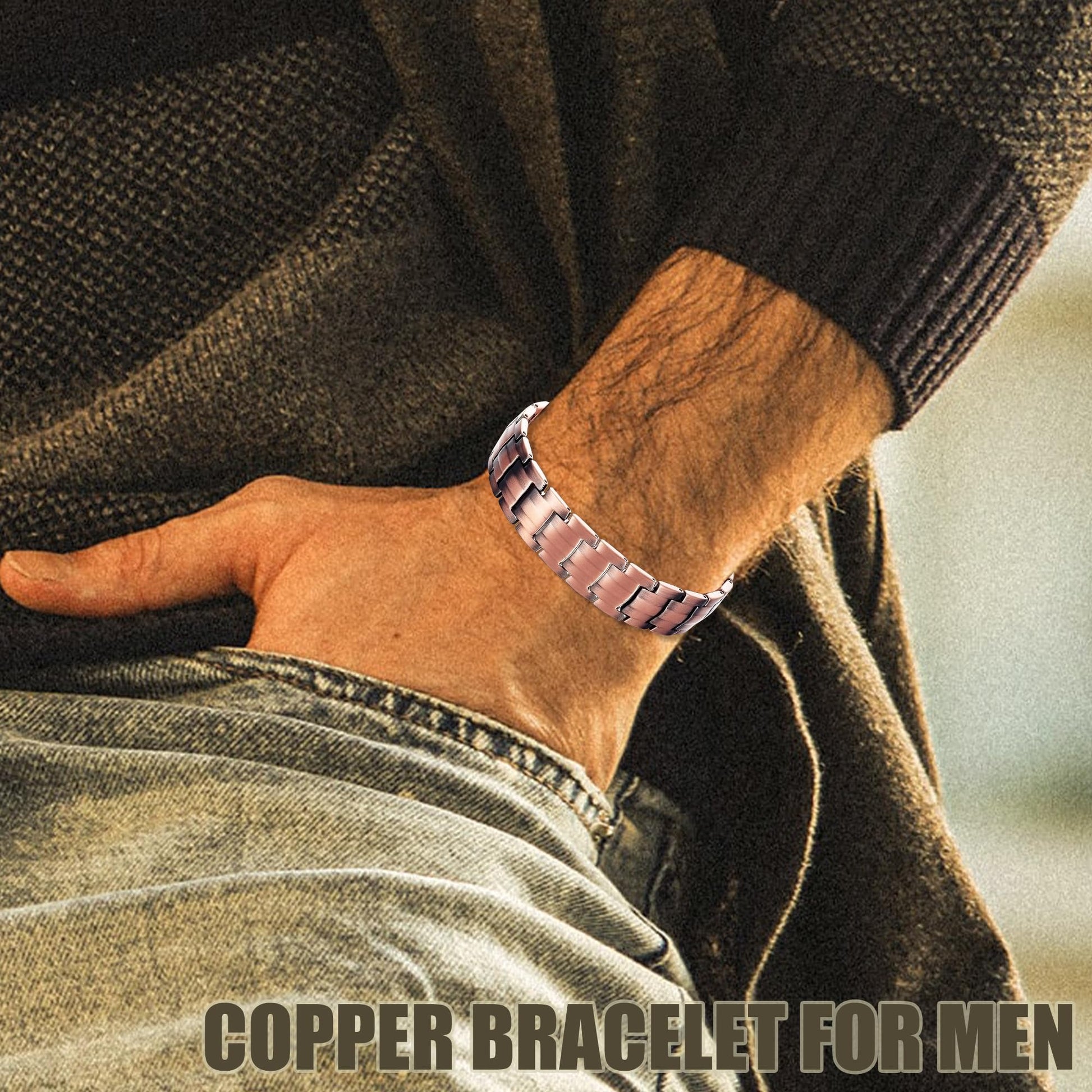 MagVIVACE Copper Bracelet for Men, Magnetic Bracelet with 3500 Gauss Magnets MagVIVACE