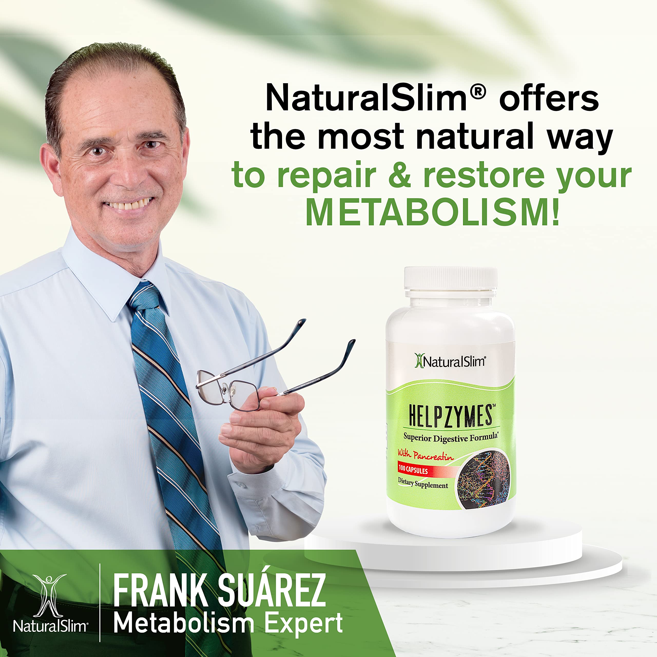 NaturalSlim Helpzymes Digestive Enzymes for Digestion, Bloating, Gas Reli NaturalSlim