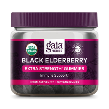 Gaia Herbs Black Elderberry (Sambucus Nigra) Extra Strength Gummies 