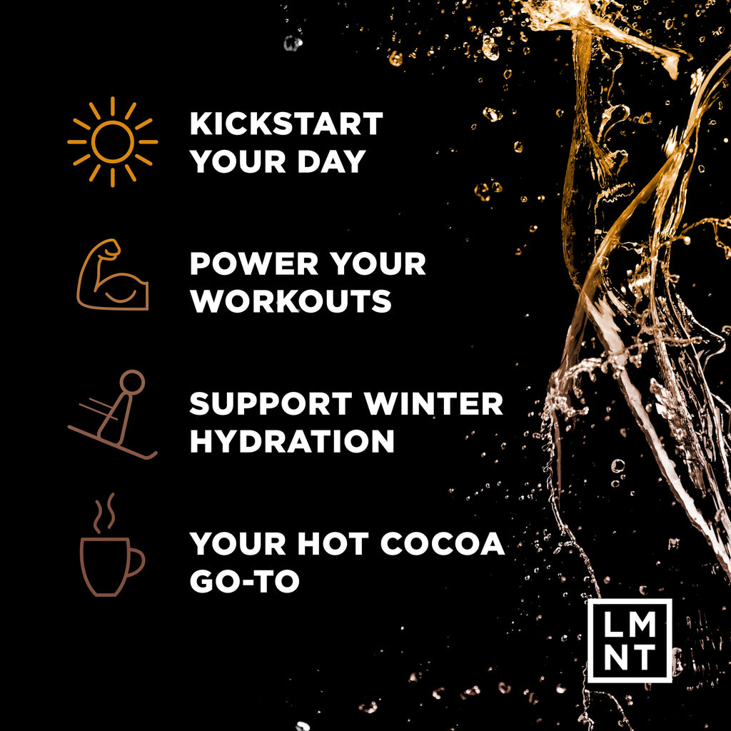 LMNT Hot Chocolate and Coffee Mixer - Chocolate Caramel Salt Electrolytes | No Sugar