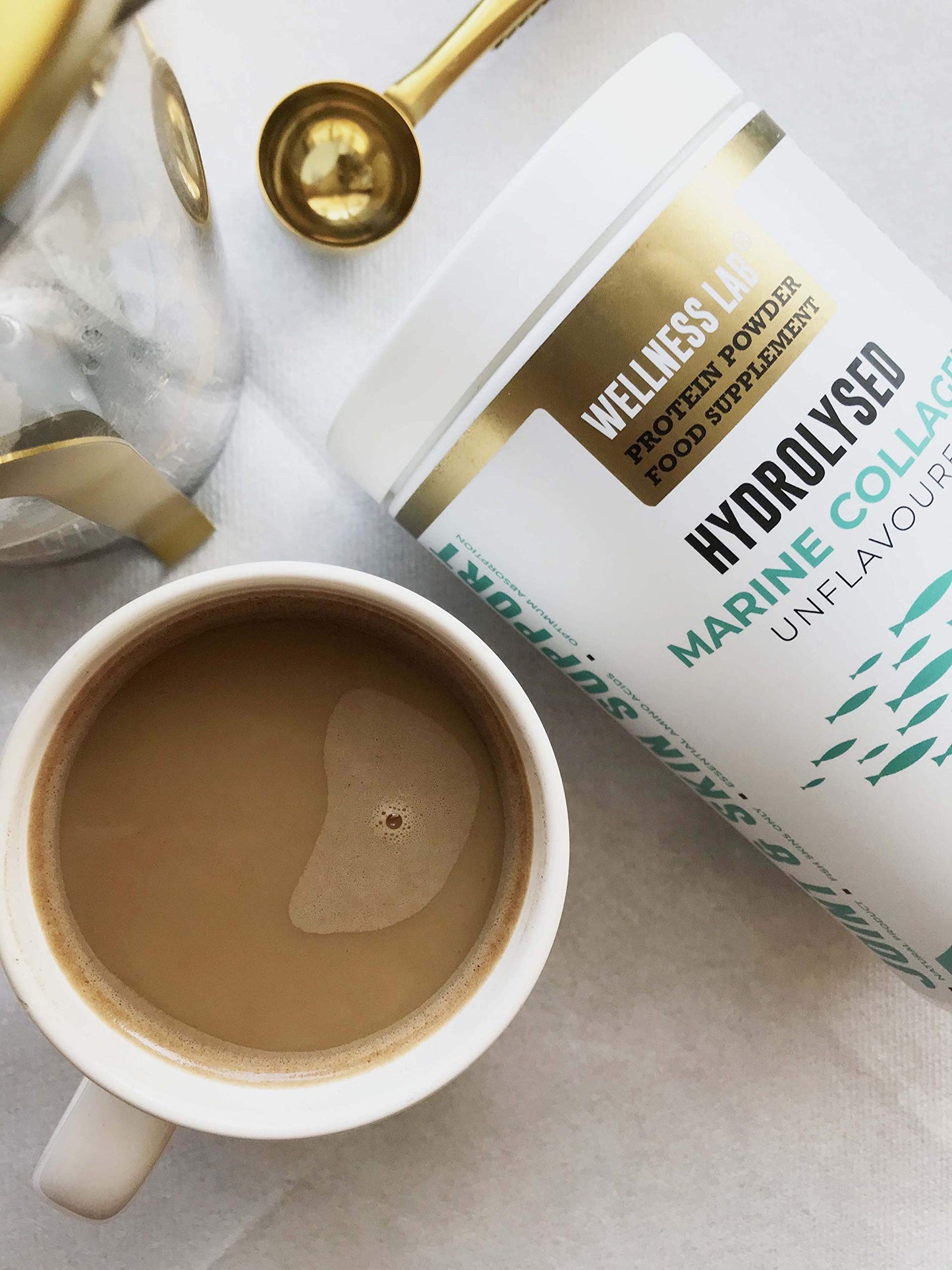 Cleanest Marine Collagen Peptides | Wellness Lab 454g | Type I,III | Highest Bioavailability Hydrolysed Protein